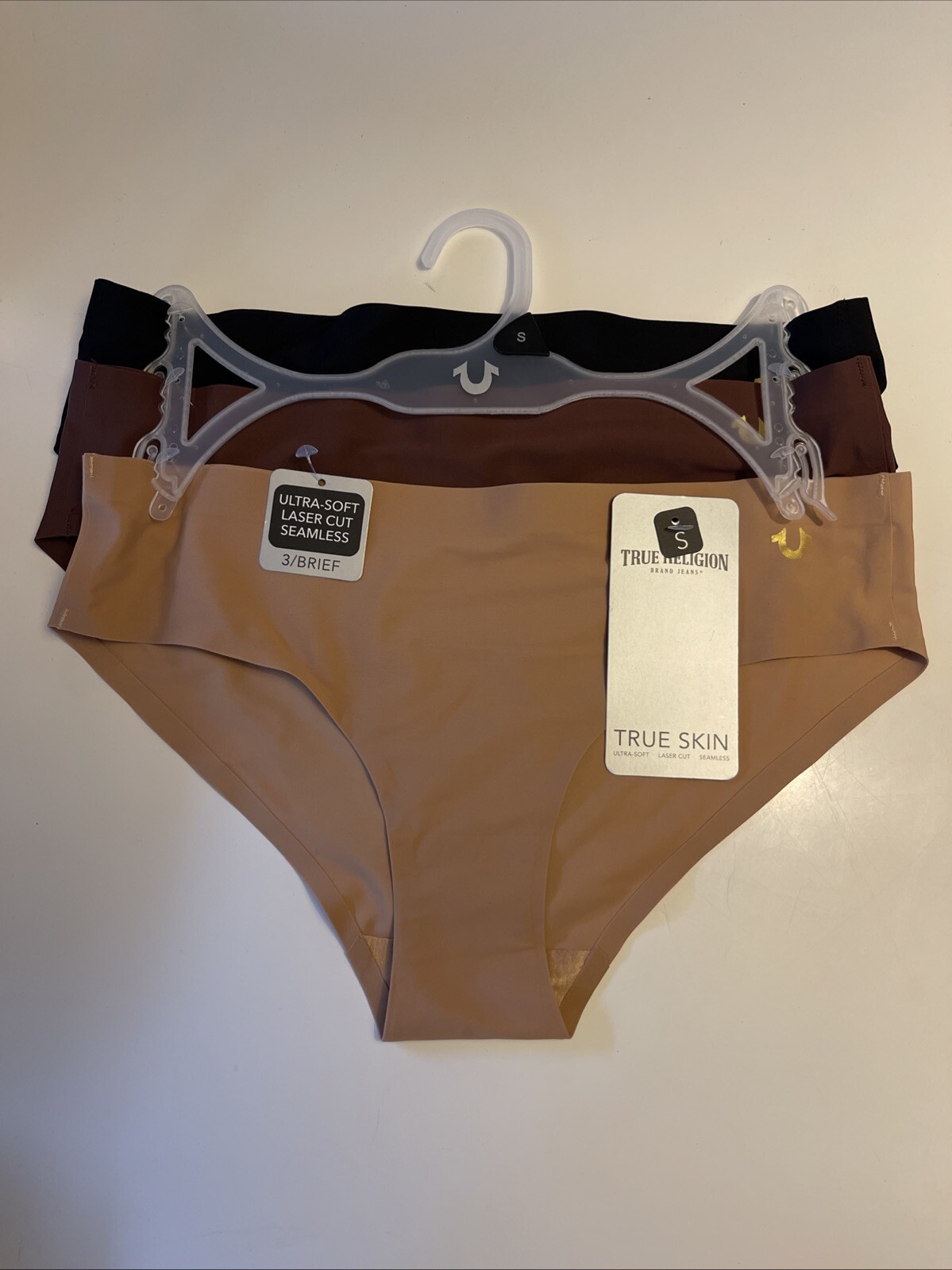 Nwt 3 Pair Ultra Soft. Laser Cut Seamless True Religion Brief Panties Size S