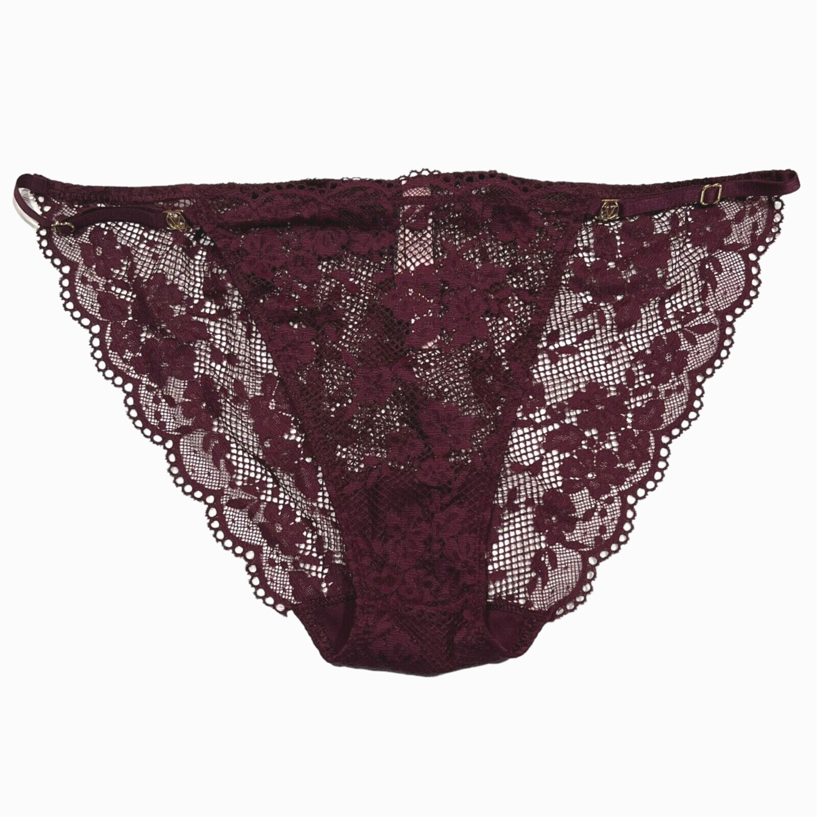 NWT VICTORIA’S SECRET Bikini Pantie Sz M-L-XL Burgundy Purple Lace