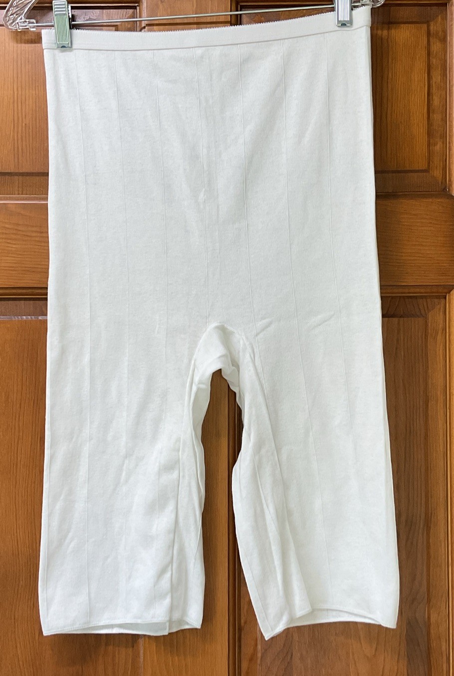 Adonna Women’s High Waist Long Leg Brief Panties White Size XXL ~ 2X New