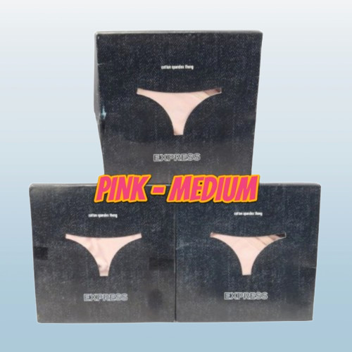 EXPRESS INTIMATES COTTON SPANDEX THONG PANTY PINK SIZE MEDIUM BOXED LOT OF 3