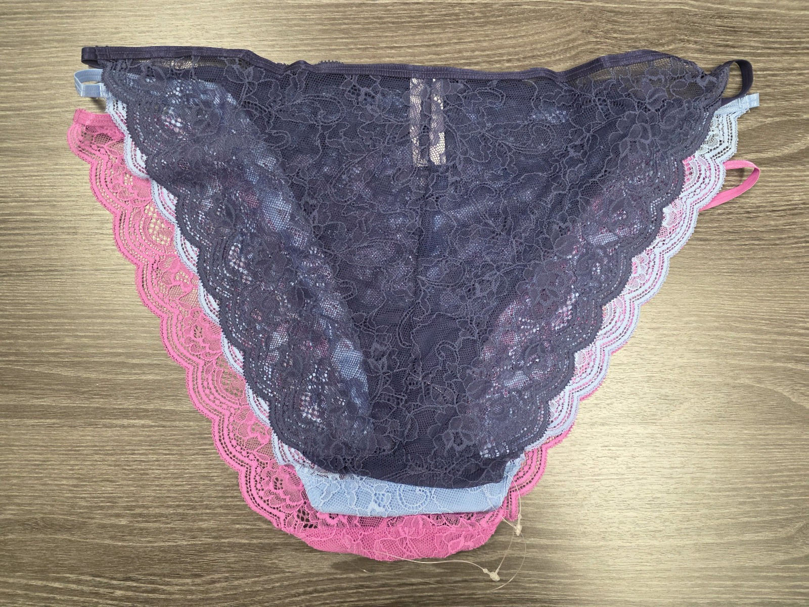 Joyspun Scalloped Lace String Bikini Panty 3-Pack Size XL (16-18) New!