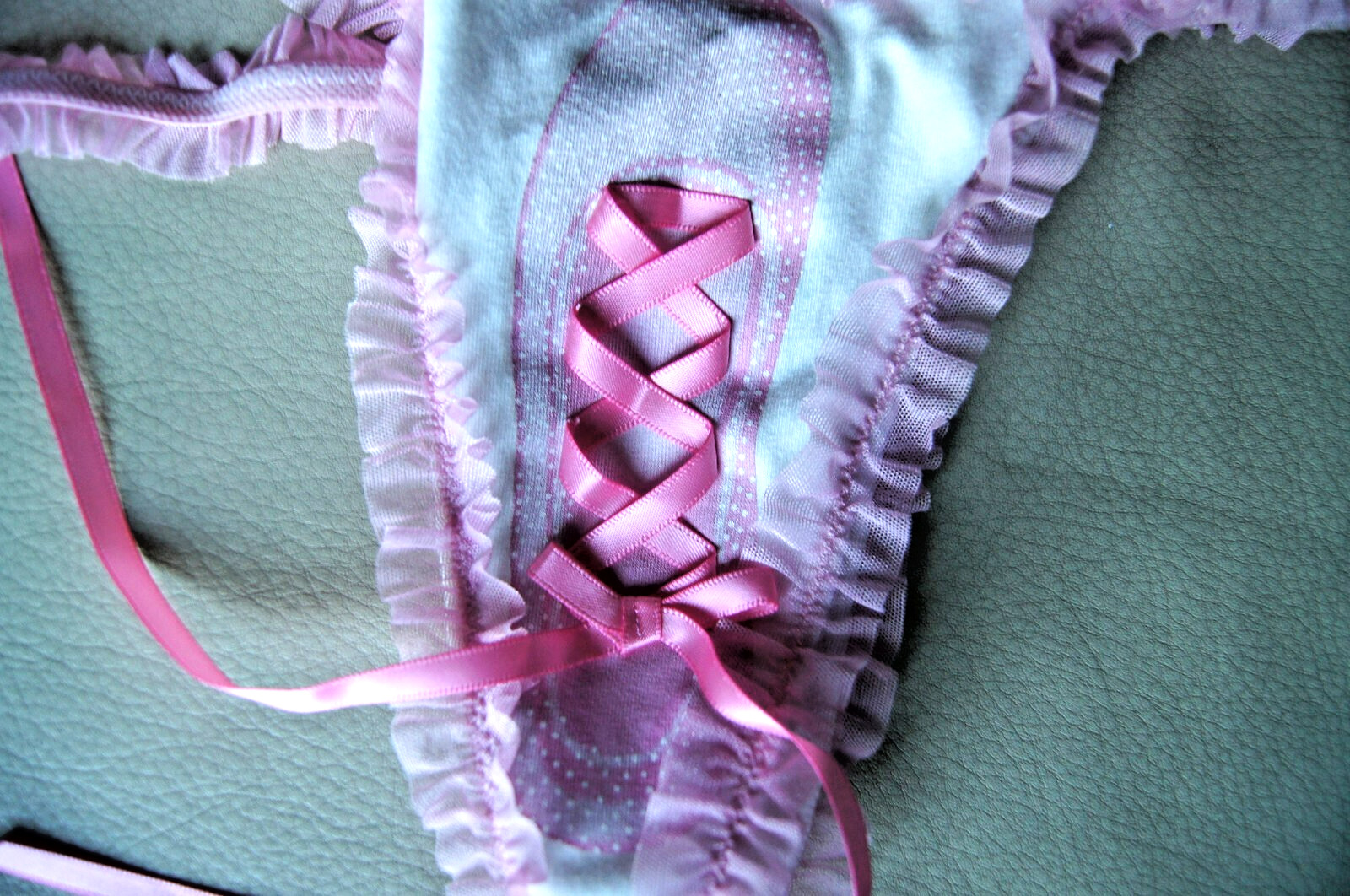 Verdissima White Cotton Pink Ruffle Thong/Culotte With Ballet Shoes 2 Pair Pack