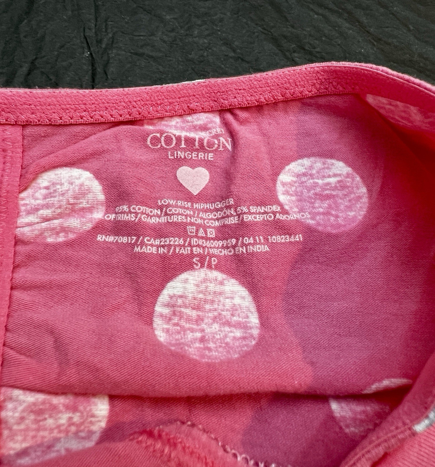 Victoria’s Secret S Pink Polka Dot Ruched Back Cotton Hiphugger Panties Small