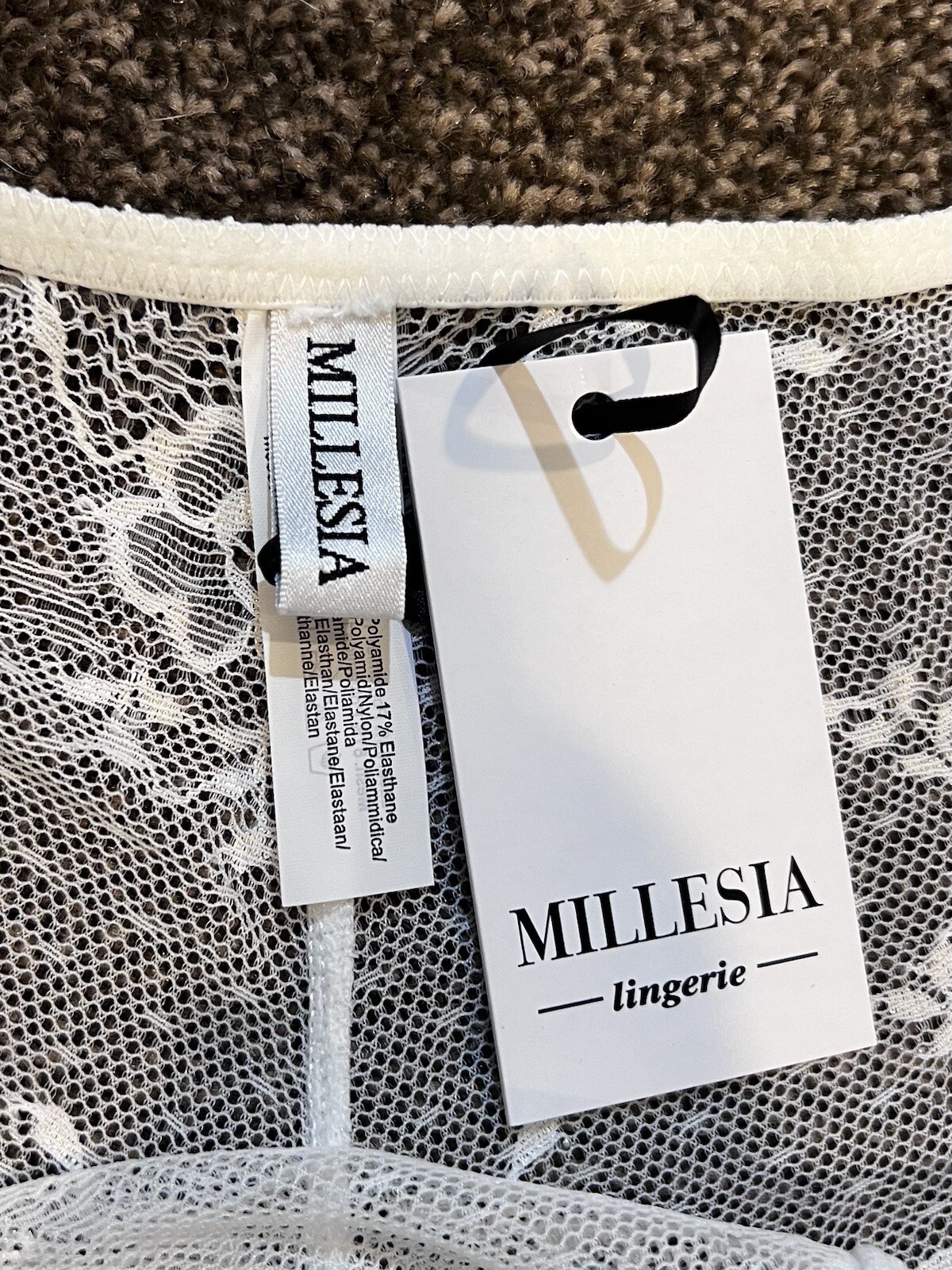 Millesia White Floral Lace Lingerie Brief Panty Size 3