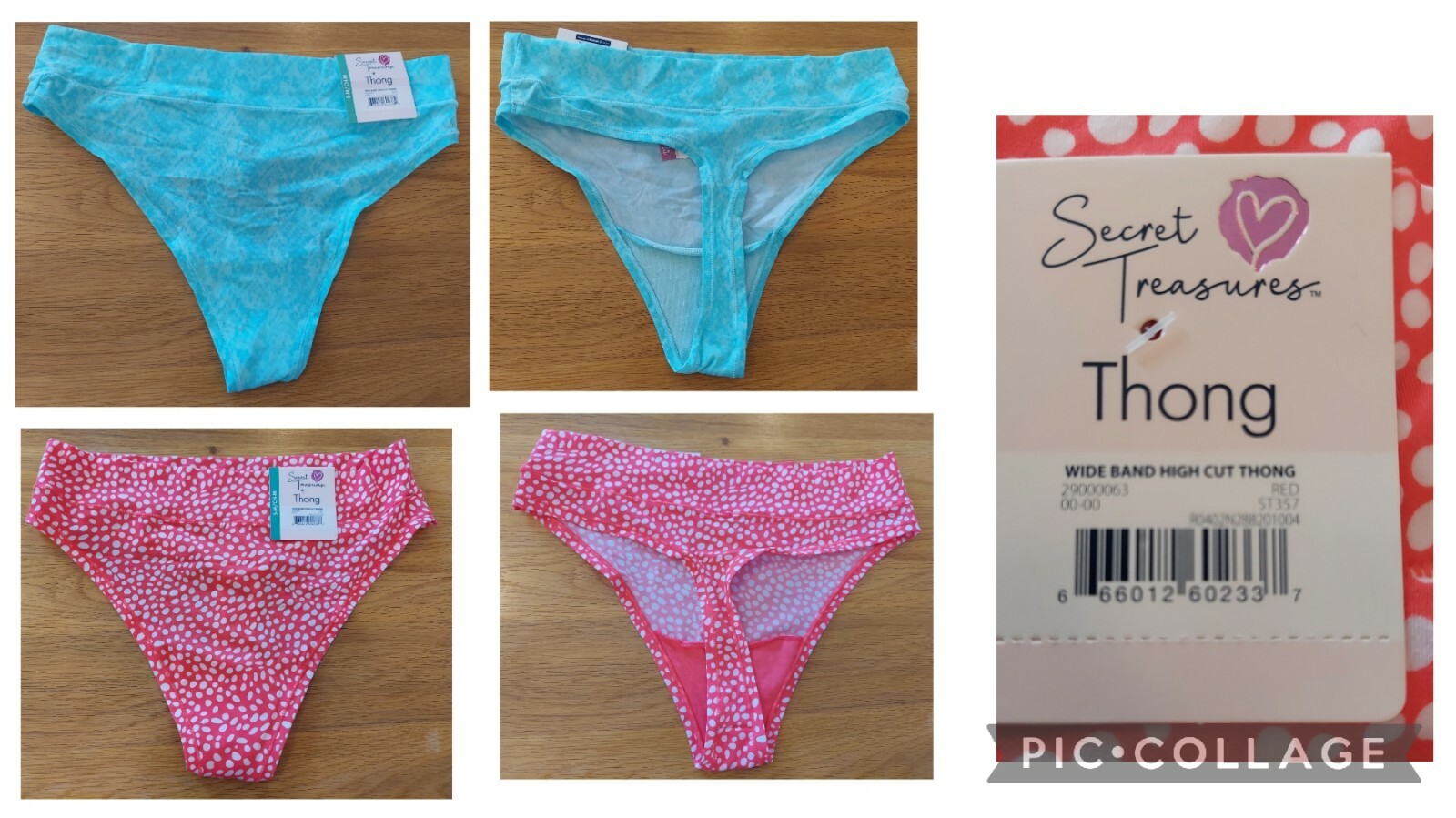 4 Secret Treasures Wideband or Nylon Thongs Size XXL 20/2X-3X/XL16-18/S4-6/XS0-2