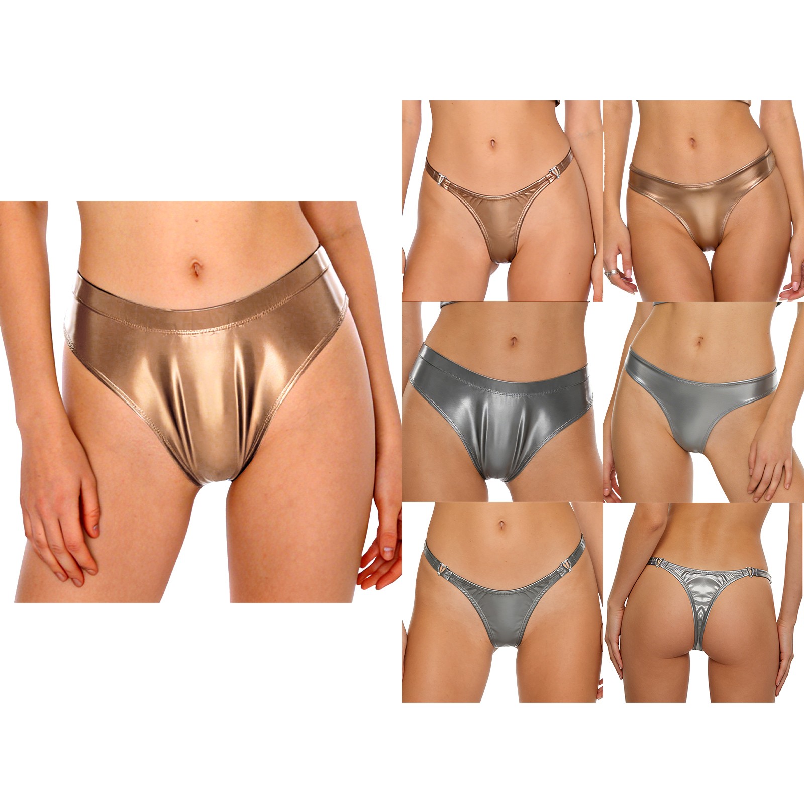 Women Thongs Low Rise Panties Vacation Briefs Pool Underwear Knickers Wet Look
