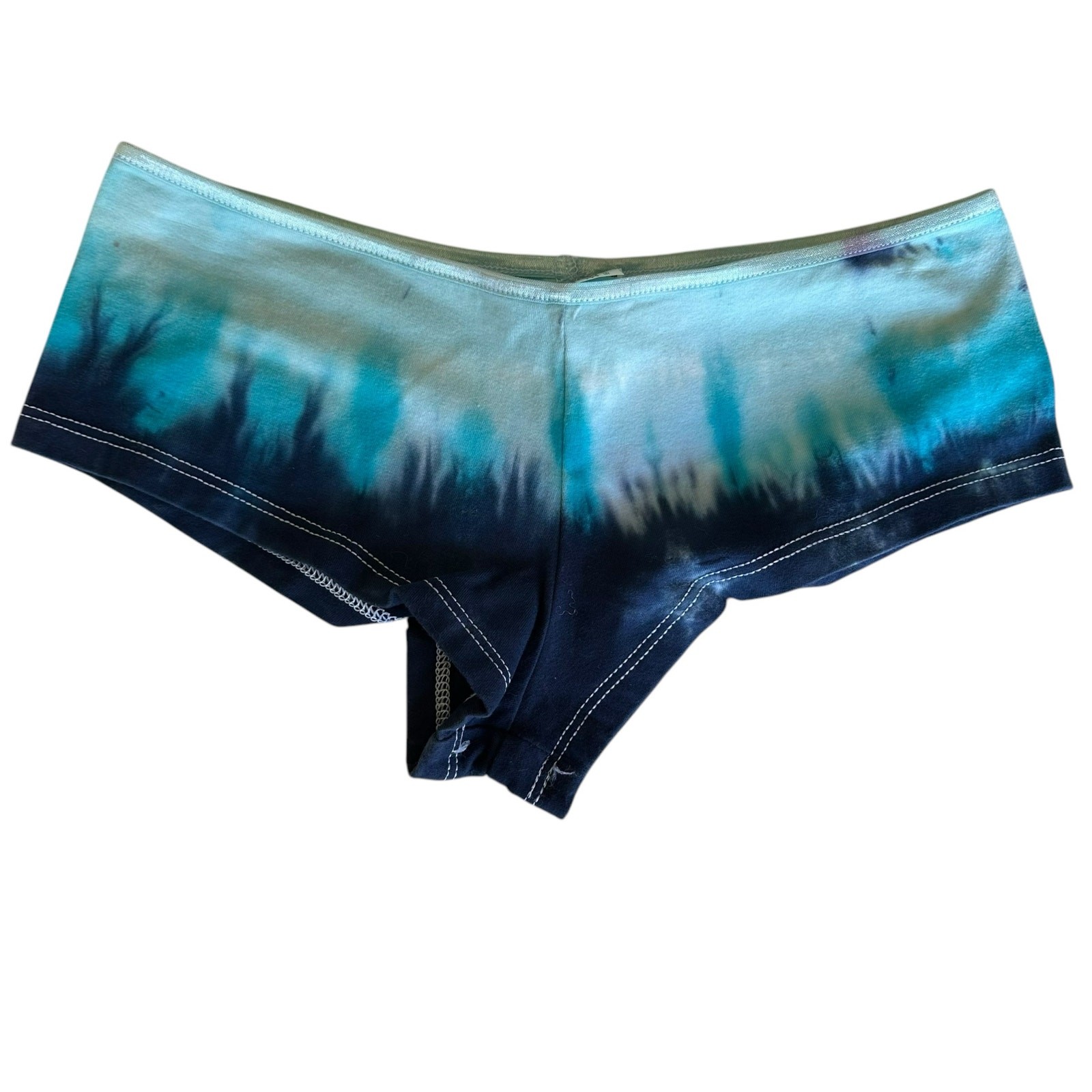 Womens Panties Size Juniors Large Blue Tie Dye Boy Short Underwear Brand New