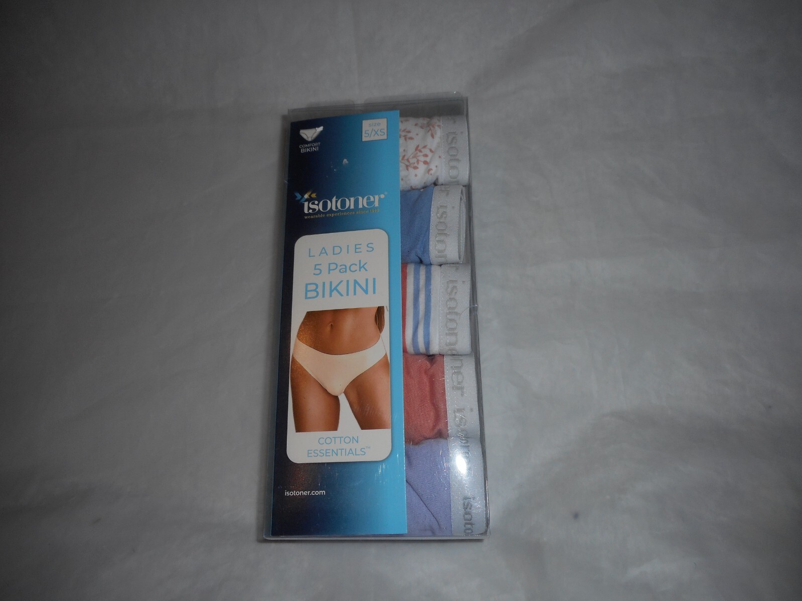 Isotoner 5 Pack Ladies MultiColo Bikini Panties XS,M,L, & XL
