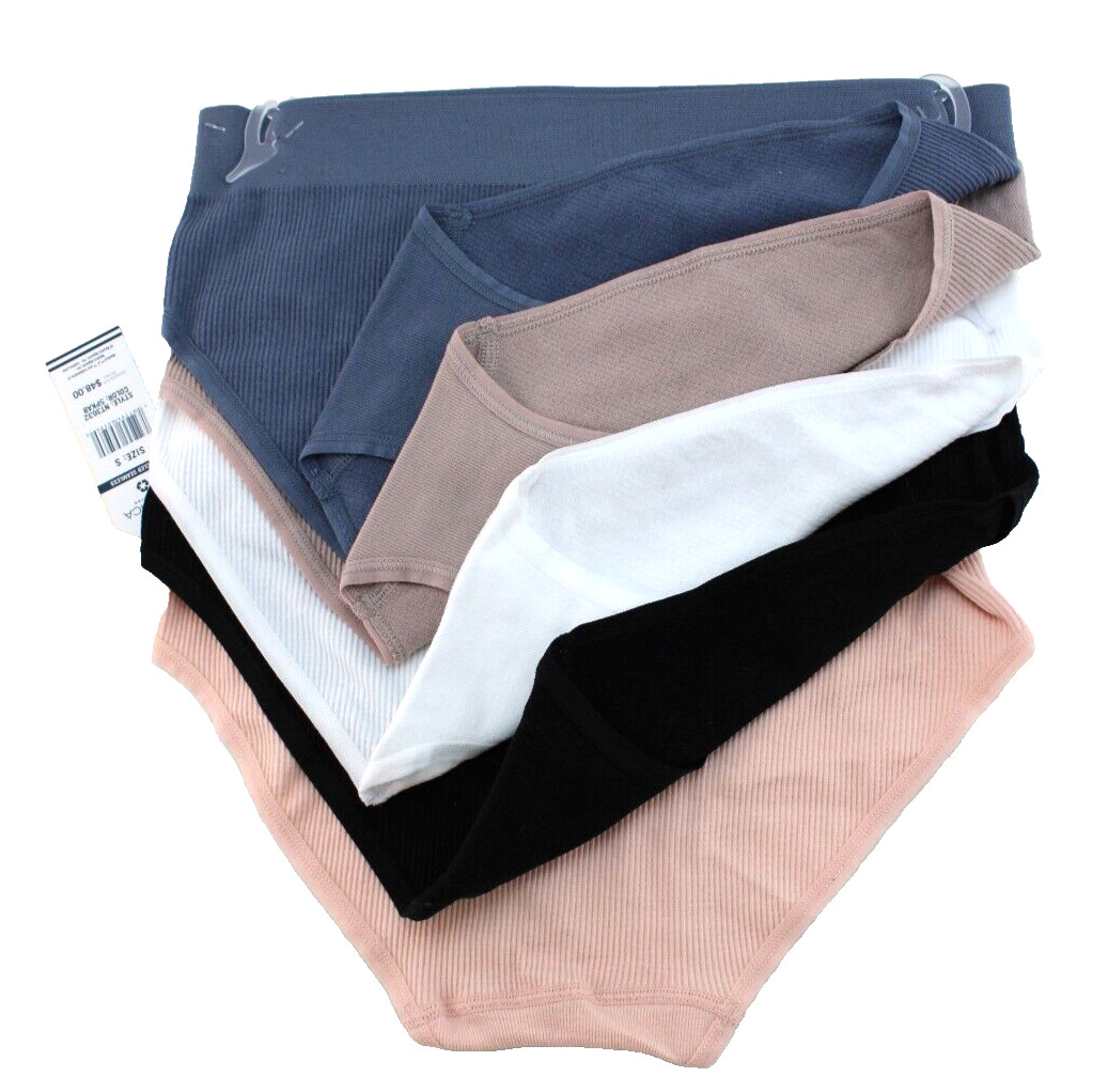 NAUTICA Size Small 5-pk Multi Colors Soft Ribbed Women Hipster Briefs RETAIL $48