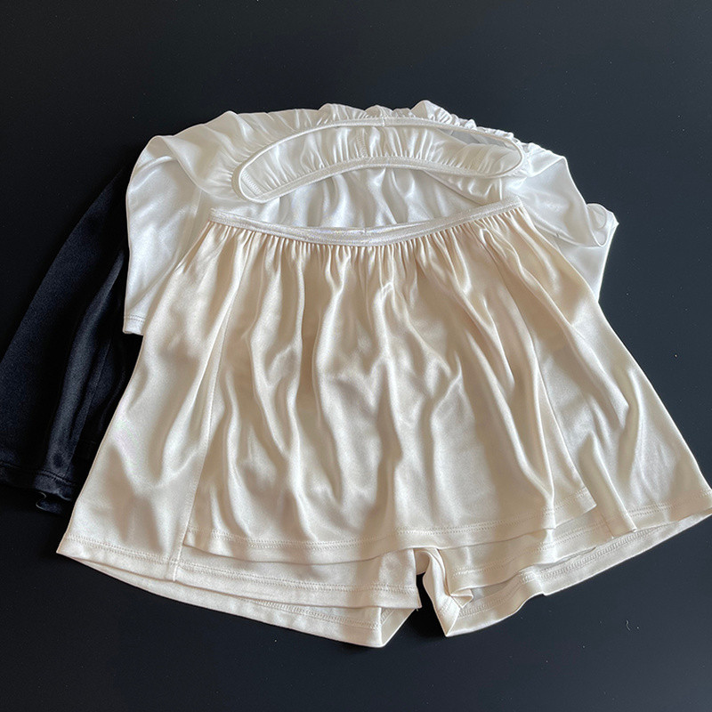 Lady Satin Faux Silk Shorts Underwear Safety Petticoat Seamless Culottes Soft