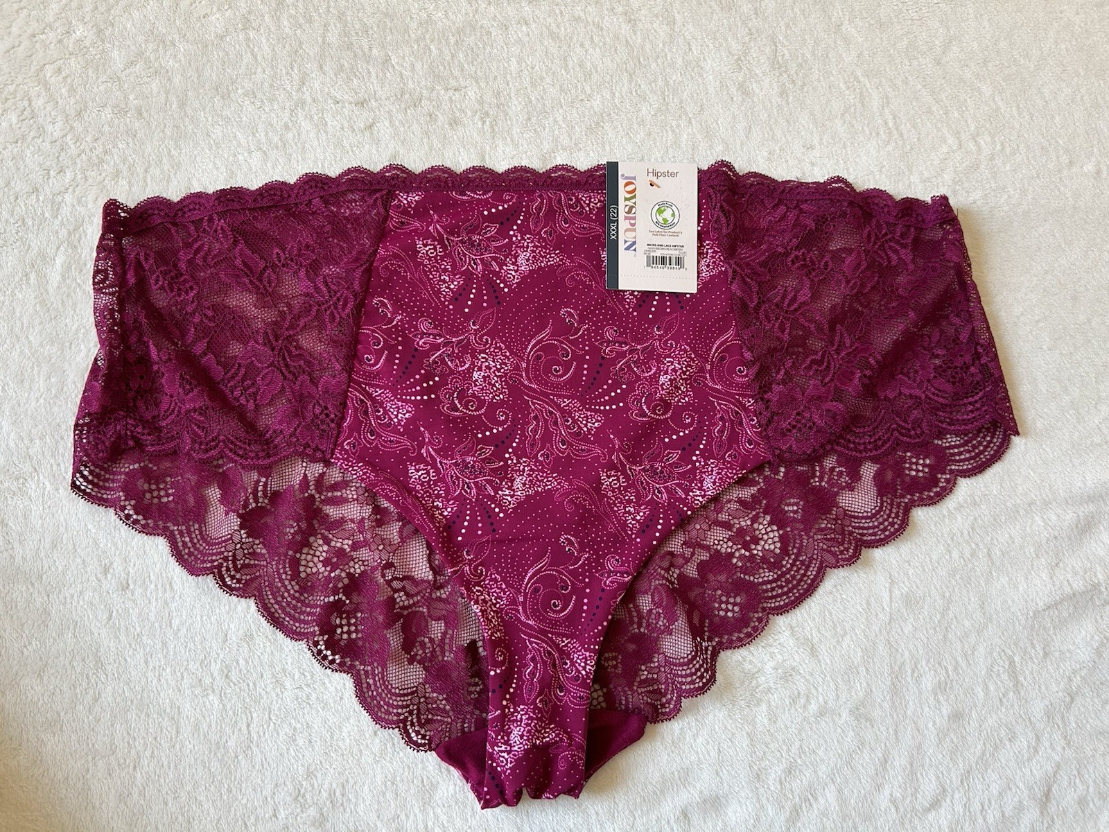 Joyspun Womens Assorted Microfiber & Lace Hipster Panties 3-Pack Sz XXXL (22)NWT