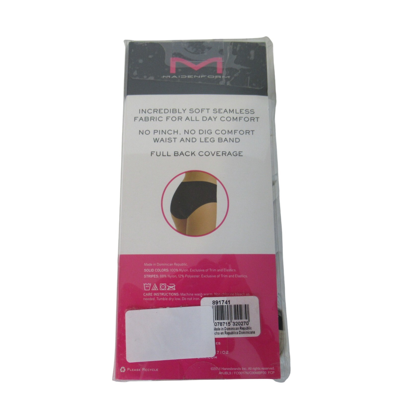 Maidenform 3 Seamless Briefs Large Beige 4-Way Stretch Full Back Coverage NEW
