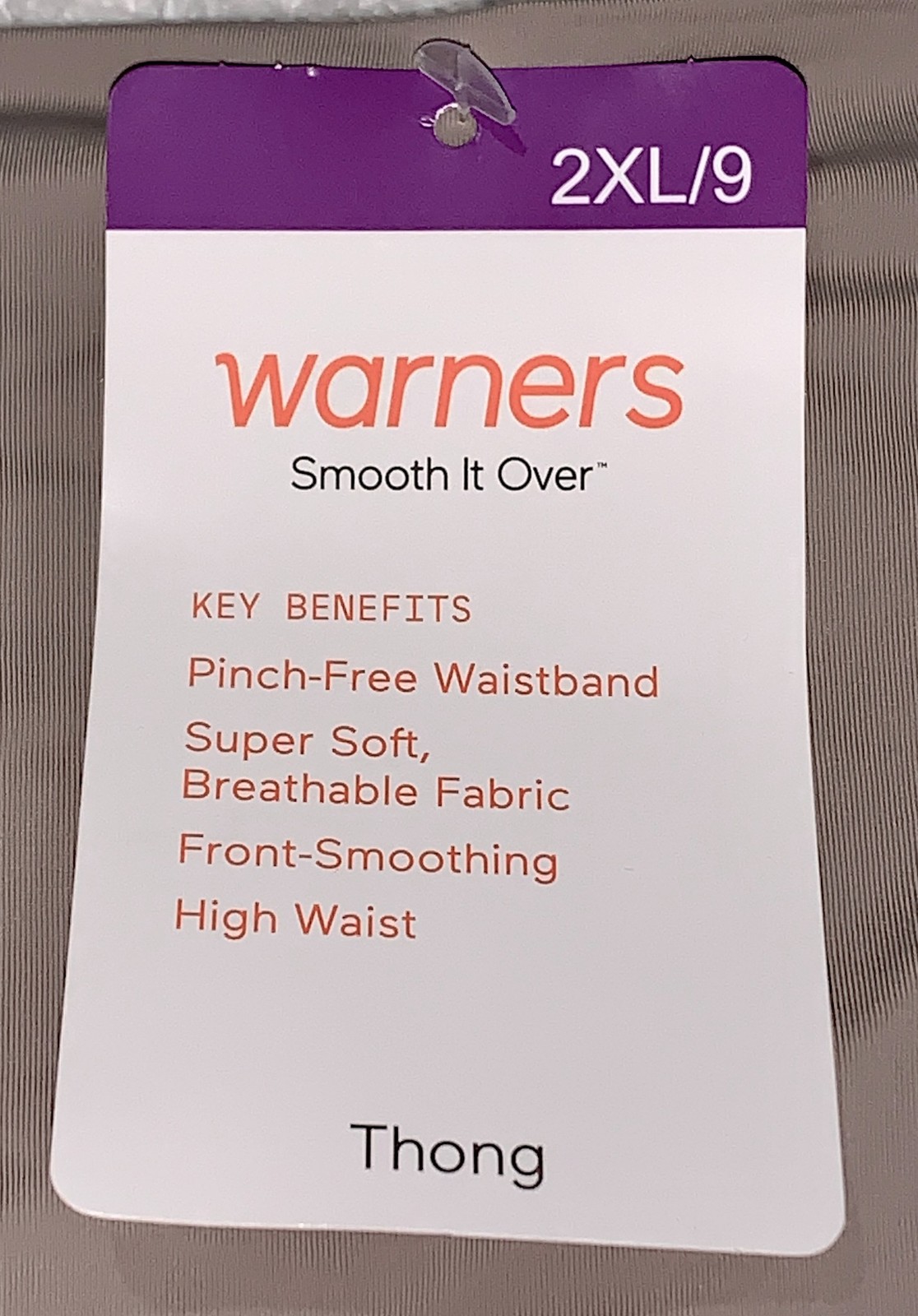 WARNERS Smooth It Over Mink High Waist Thong Panty Womens Sz S M L XL 2XL