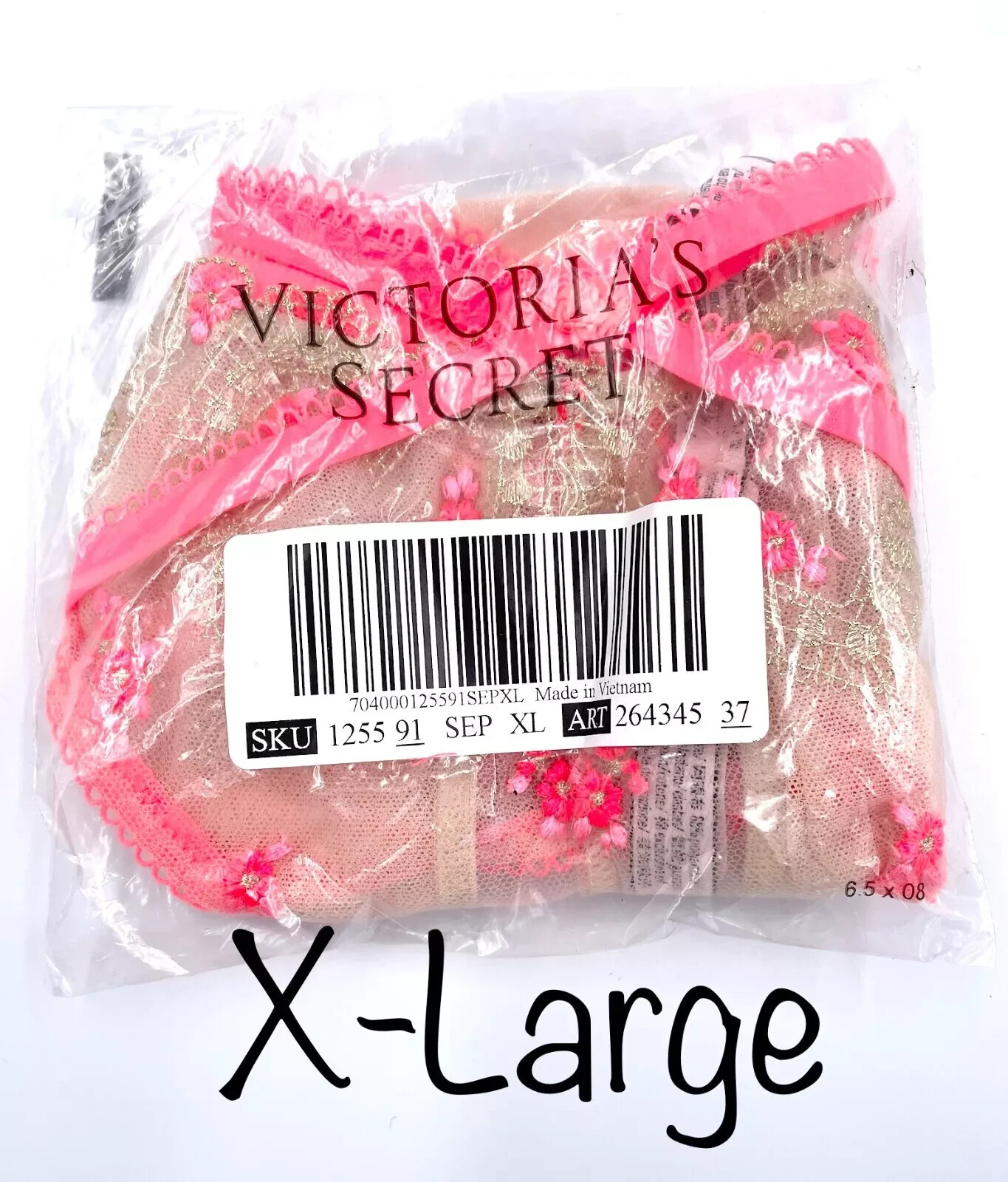 Victoria’s Secret Dream Angels XL Heart Embroidery Keyhole Cheekini Panty Coral