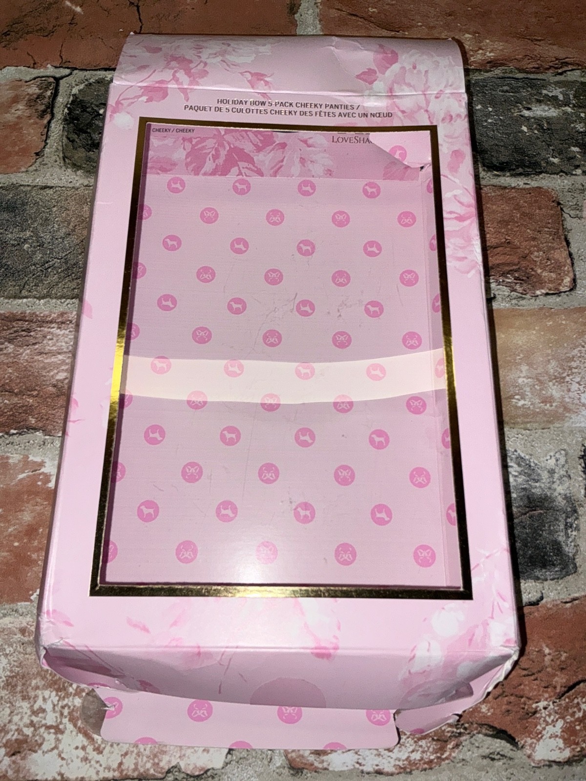 Victoria’s Secret Pink x LoveShackFancy Lace Bow Ruffle Cheeky Panties Rose L