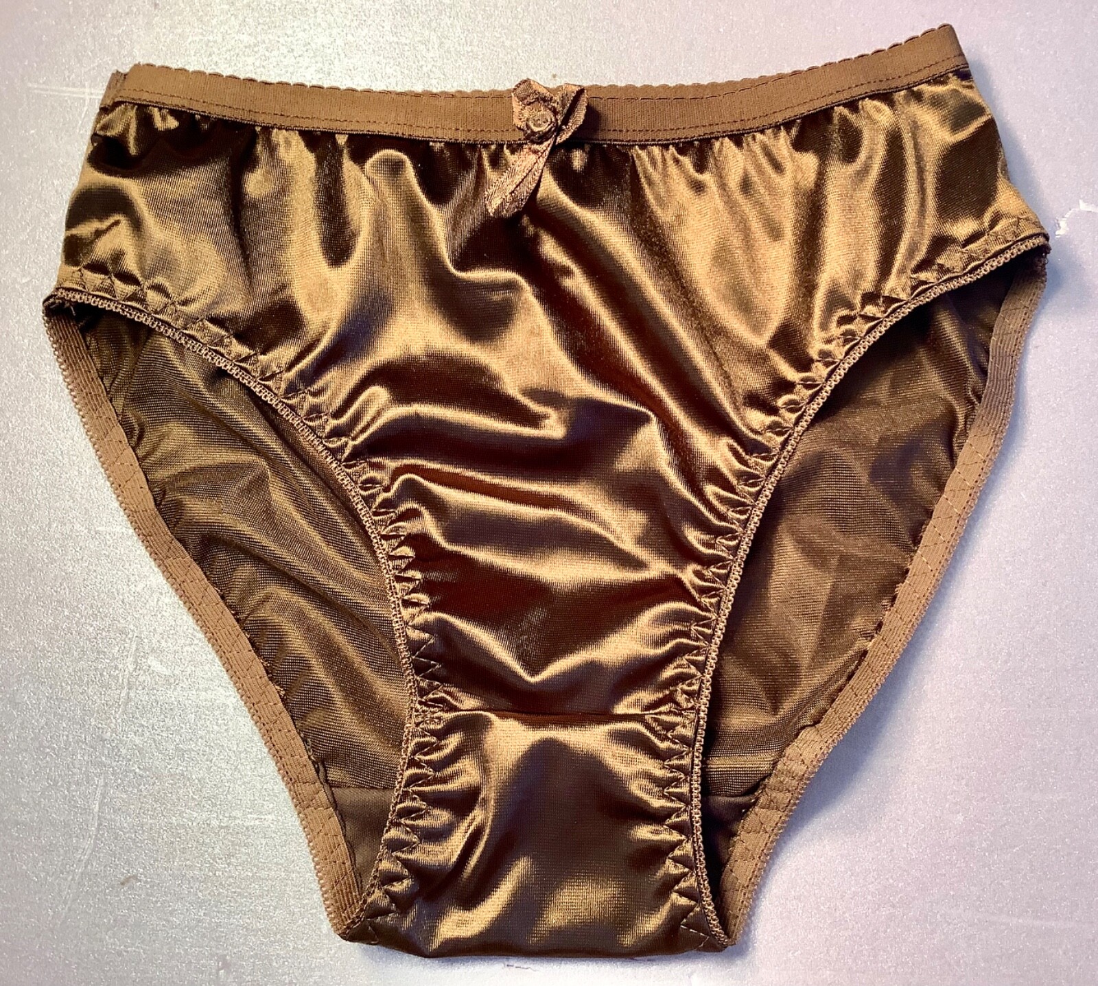 Women’s panties bikinis ANN DIANE size L.glossy satin soft silky w/decoration