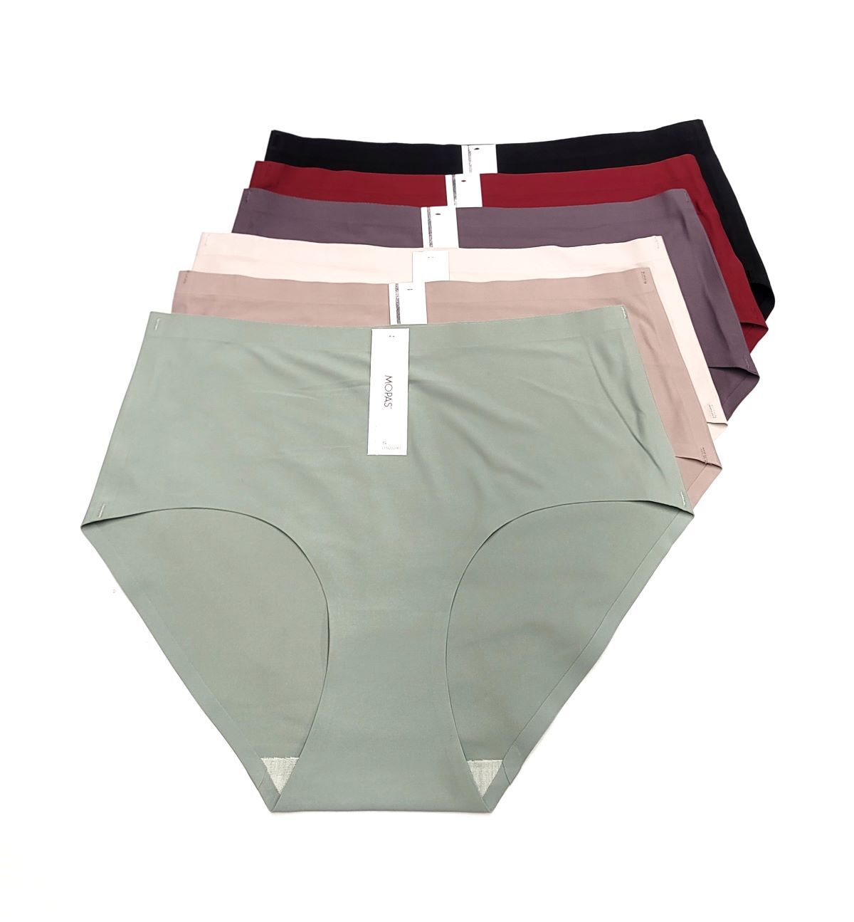 6pk Mopas Women’s Seamless Invisible Panties No Show Laser Cut Briefs Underwear