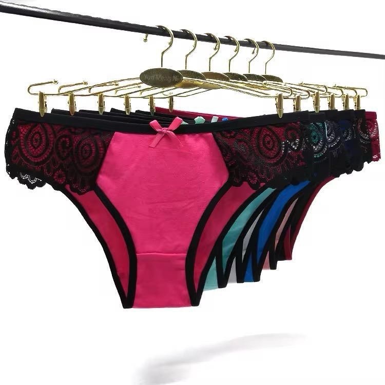 Women’s Love Logo Strap Thong/String Panties 6 Pack Multicolor Stretch M