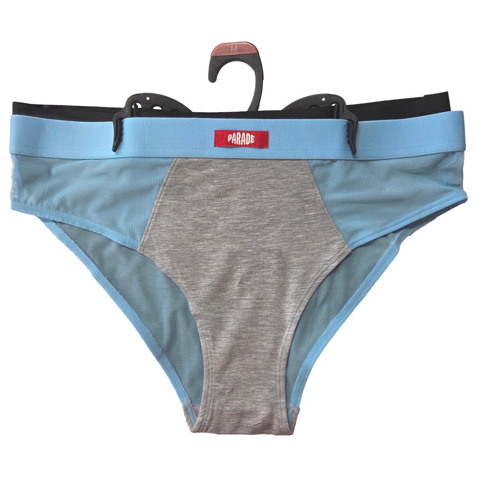 Parade Womens 2 Pack Brief Underwear Blue & Black Mesh Side Panties Set