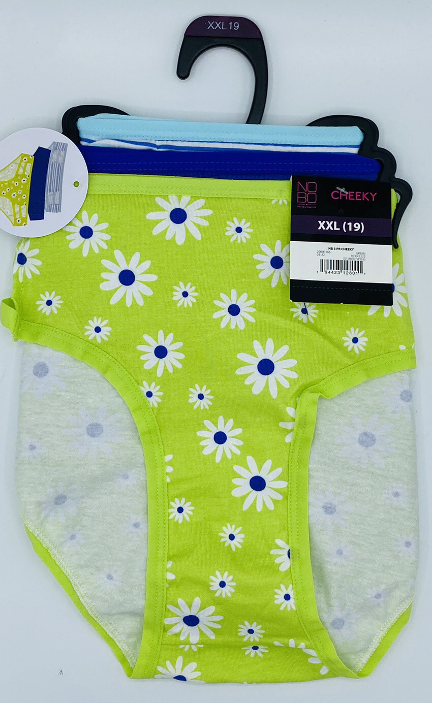 No Boundaries 3 Pr Cheeky Panties Size XXL (19) NWT