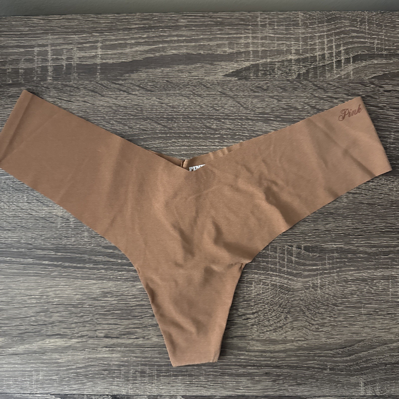 Pink By Victoria’s Secret Xl Brown, No-Show Thong Panties