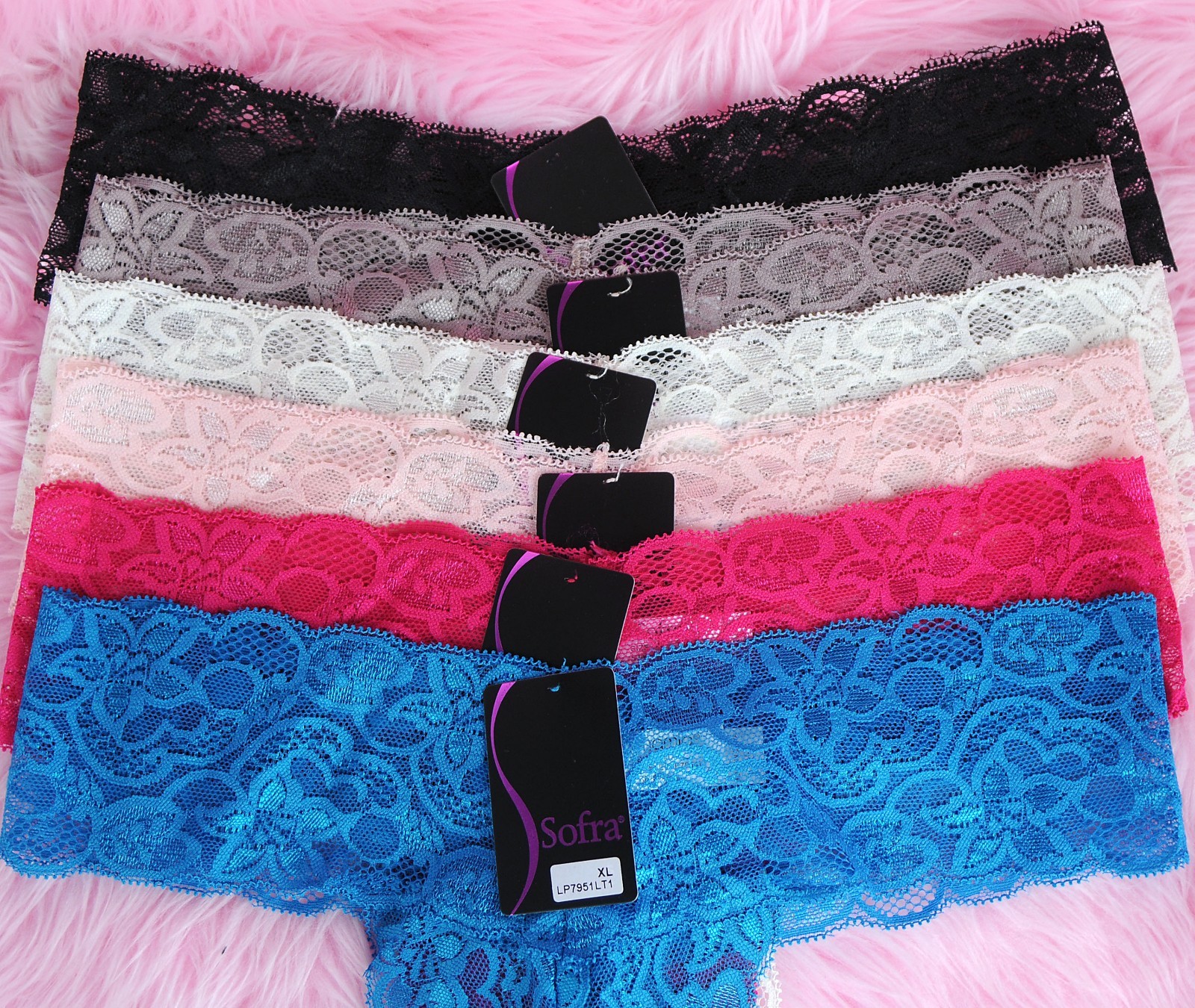 Exotic ALL LACE Sissy sheer cheeky sexy 6 Colors Hipster Thong panties sz L XL