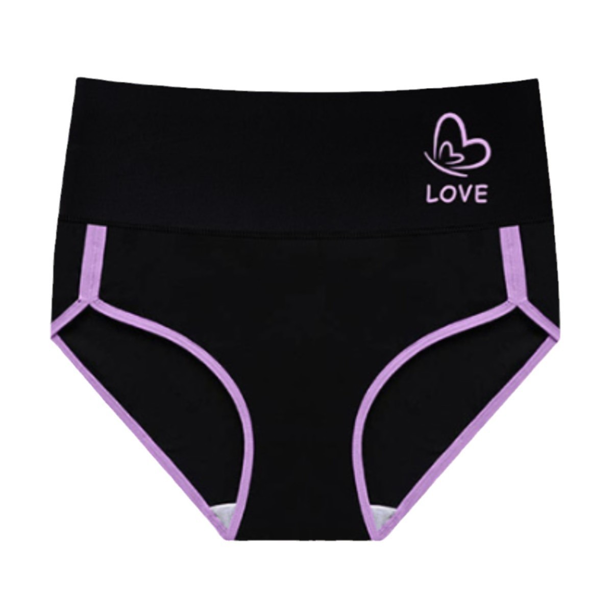 4 Piece Spliced Triangle Pants Printed Sports Women’S Underwear Elastic Waist