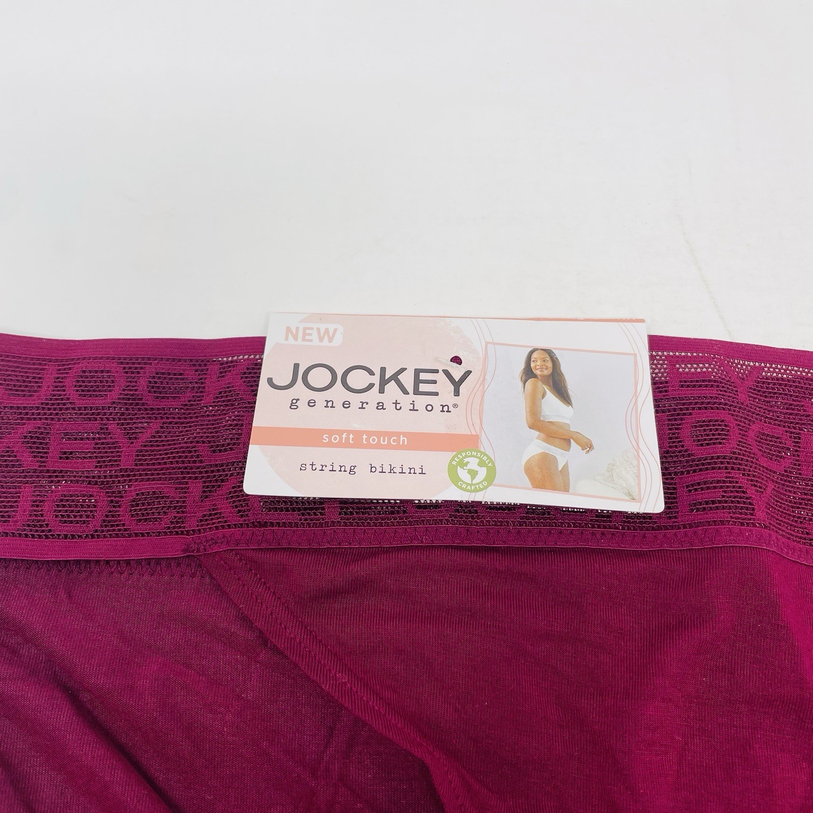Jockey Generation Womens Size Medium Soft Touch Logo String Bikini Underwear 479