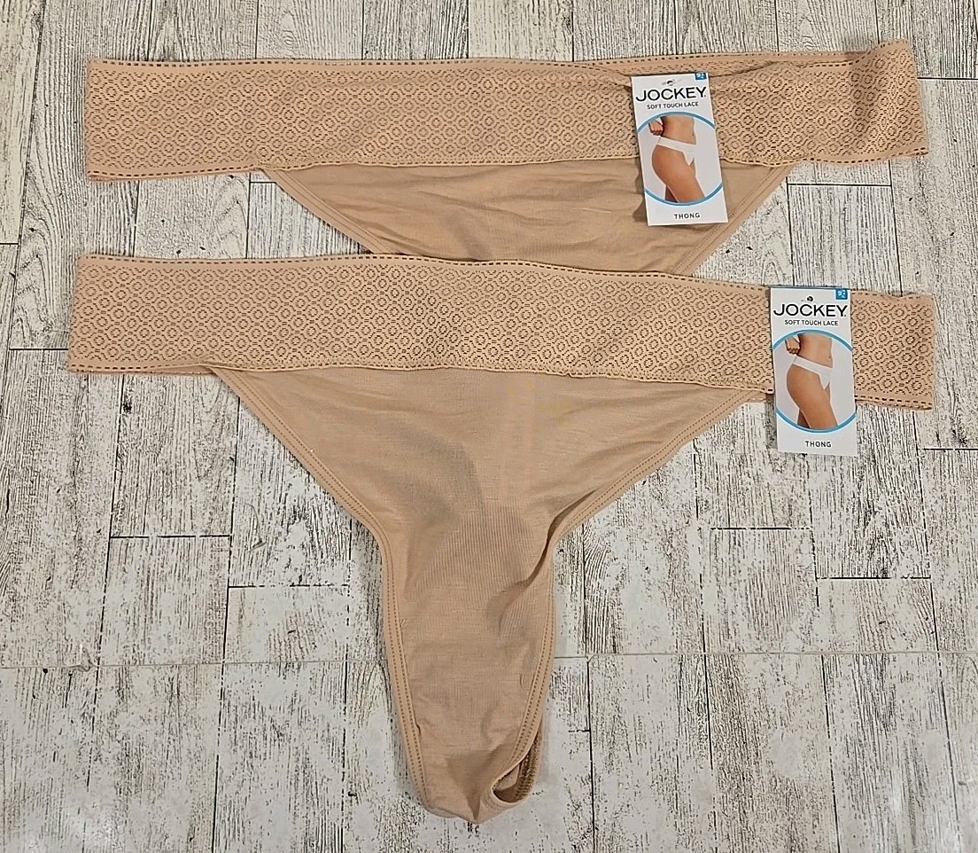 Jockey THONG XXL (9) Soft Tough Lace Modal Stretch Stretch Lace Lot of 2