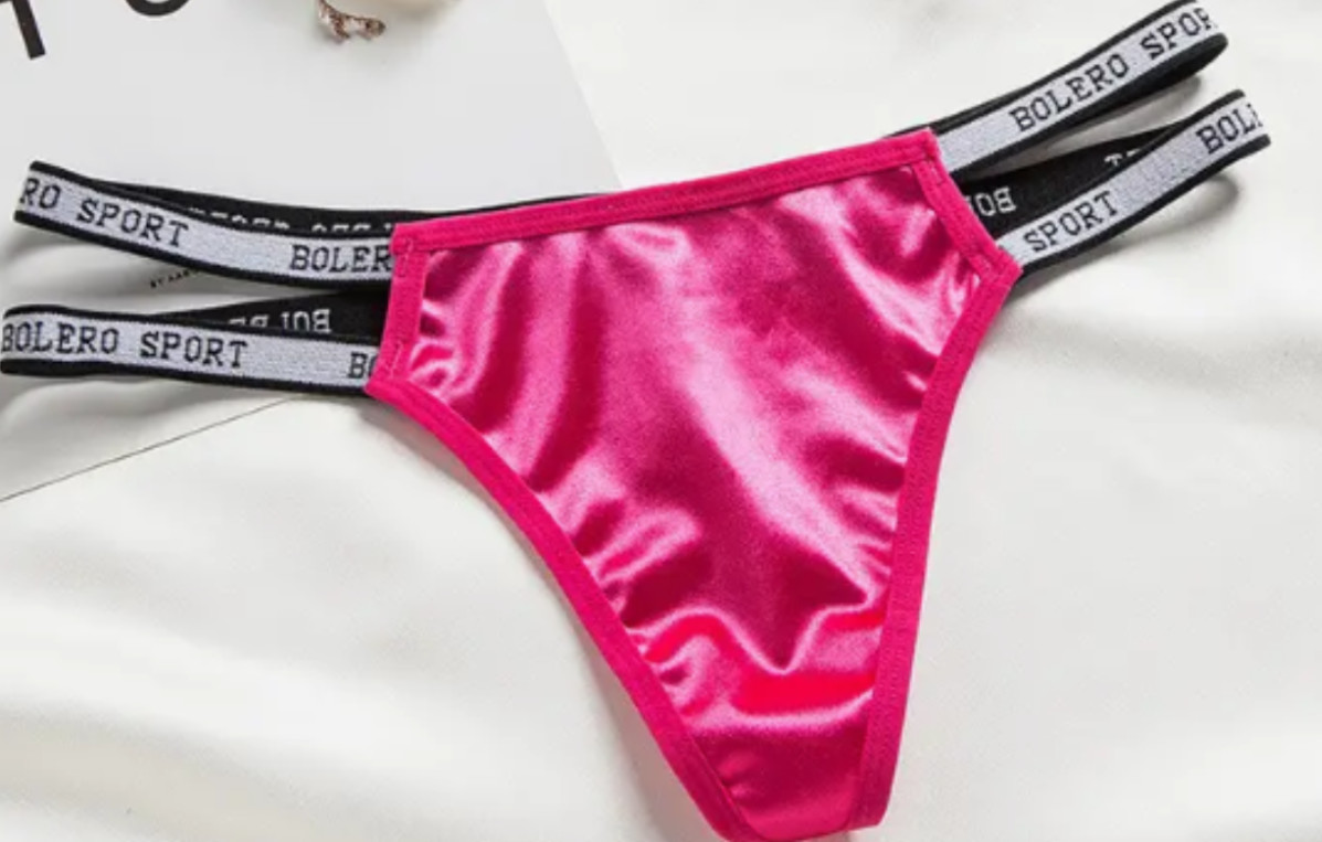 Beautiful silky thongs satin sporty T-back thongs satin sexy underwear