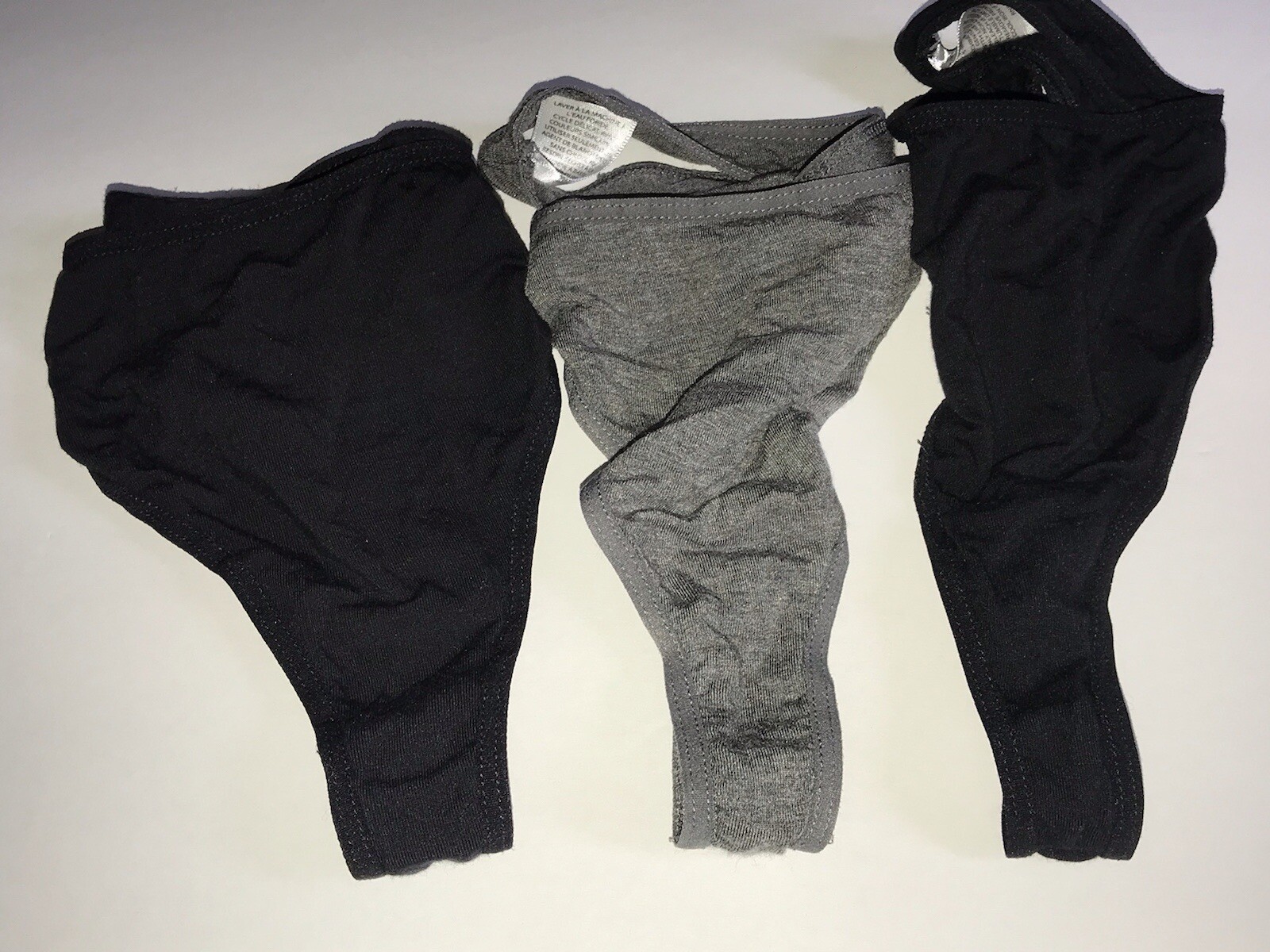 Set of 3 SHIMERA Thongs Size XL, Black & Gray Panties Underwear