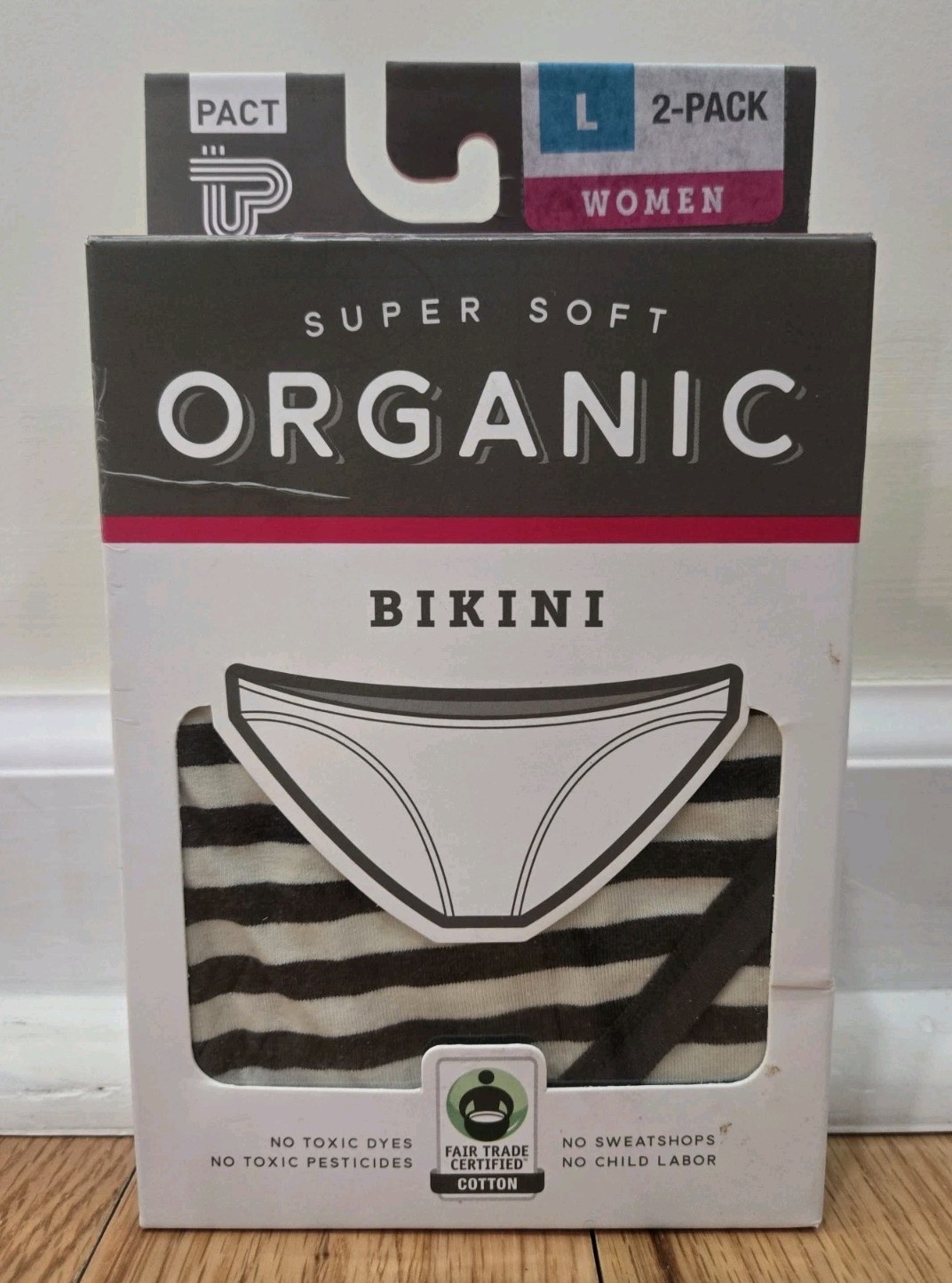 Pact Women Bikini Large Size 2 Pack Soft Organic Cotton Underwear Sexy Flirty