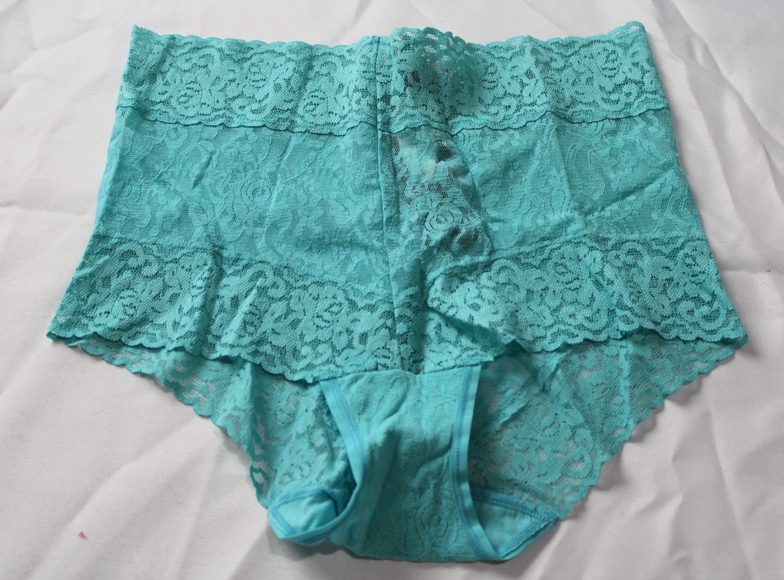 Felina Women’s Signature Stretch Lace Hi-Waisted Boyleg Panty ZG3 Blue Large NWT