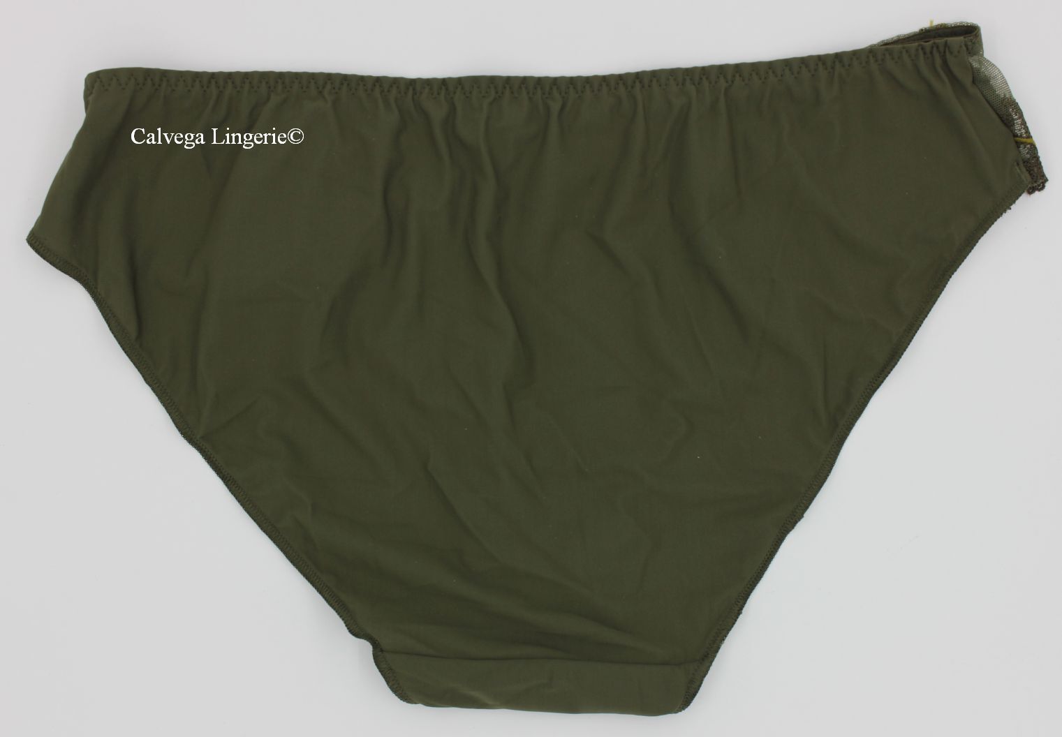NWT SIMONE PERELE 12X720 “Delice” Lace Bikini Panty, Dark Green, France