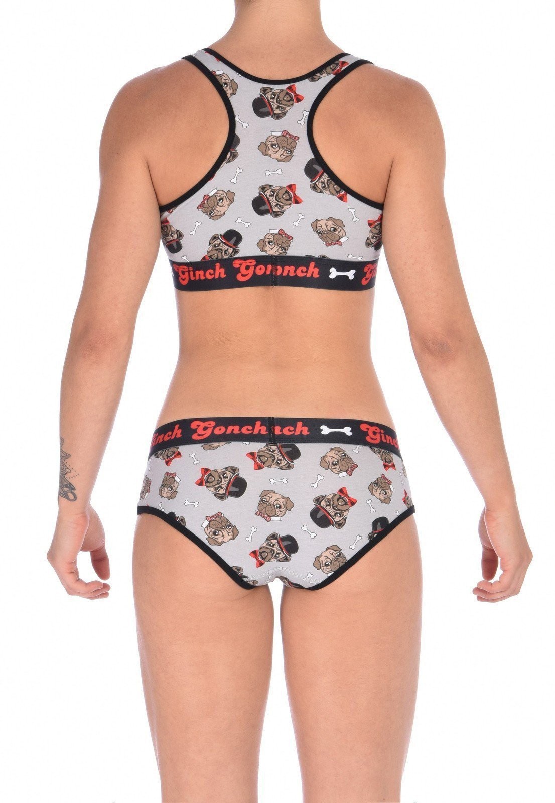 Ginch Gonch Women’s Pug Life Dog Print Briefs Cotton Stretch NWT