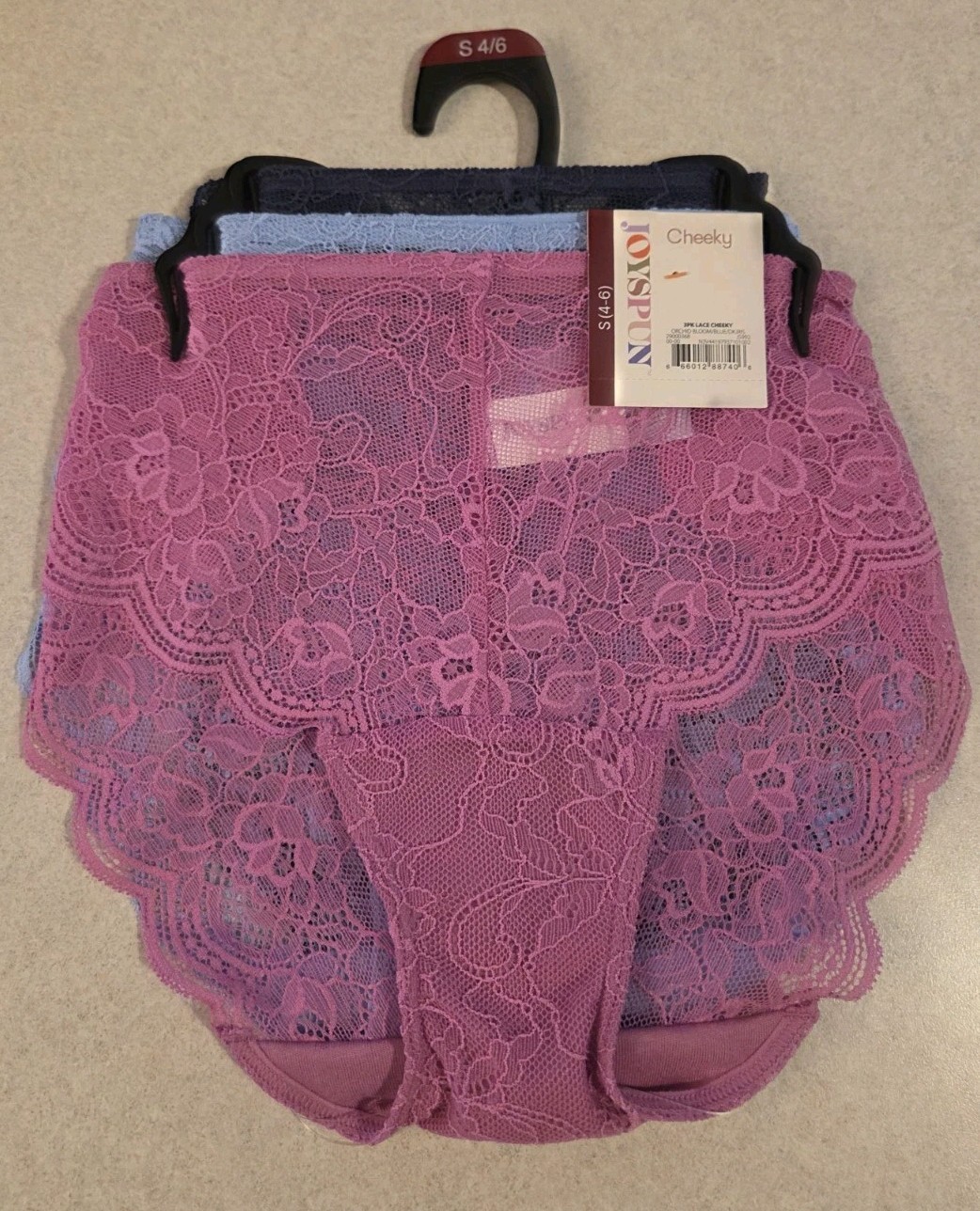 Joyspun Women’s SMALL 4-6 Cheeky Panties 3 PACK Scalloped Lace #10726