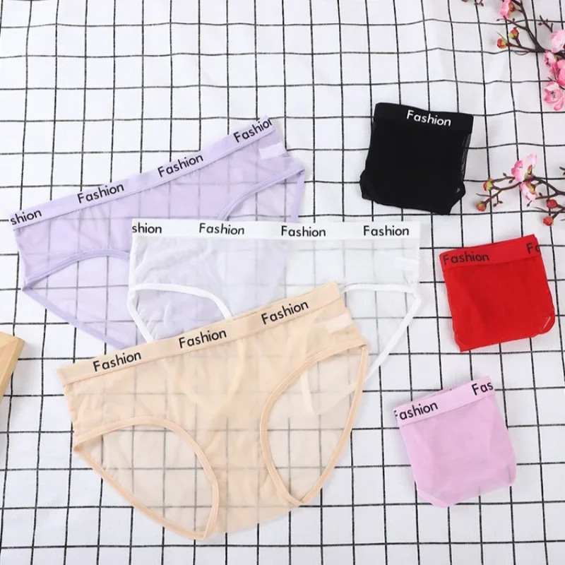 Mid Rise Mesh Panties Women’s Transparent Seamless Soft Stretch Comfort Briefs