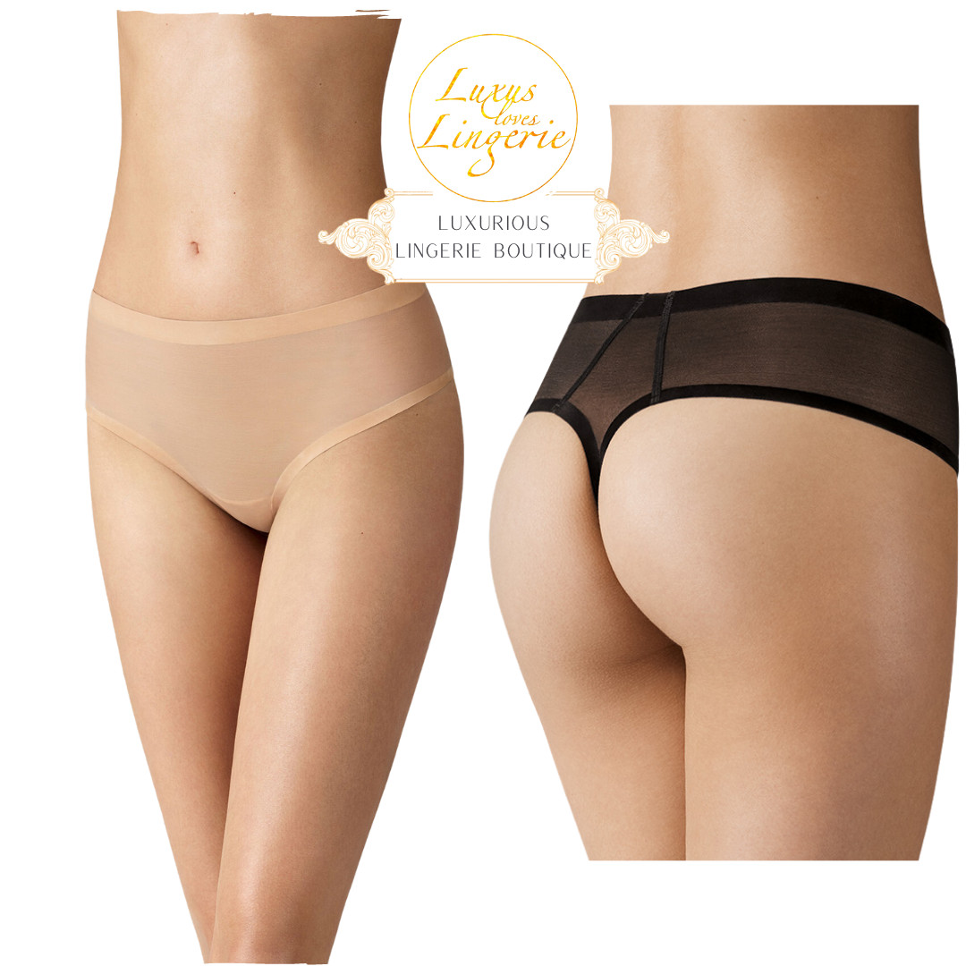 Tulle String Panty by Wolford XS Nude Skin Color Light Transparent Slip
