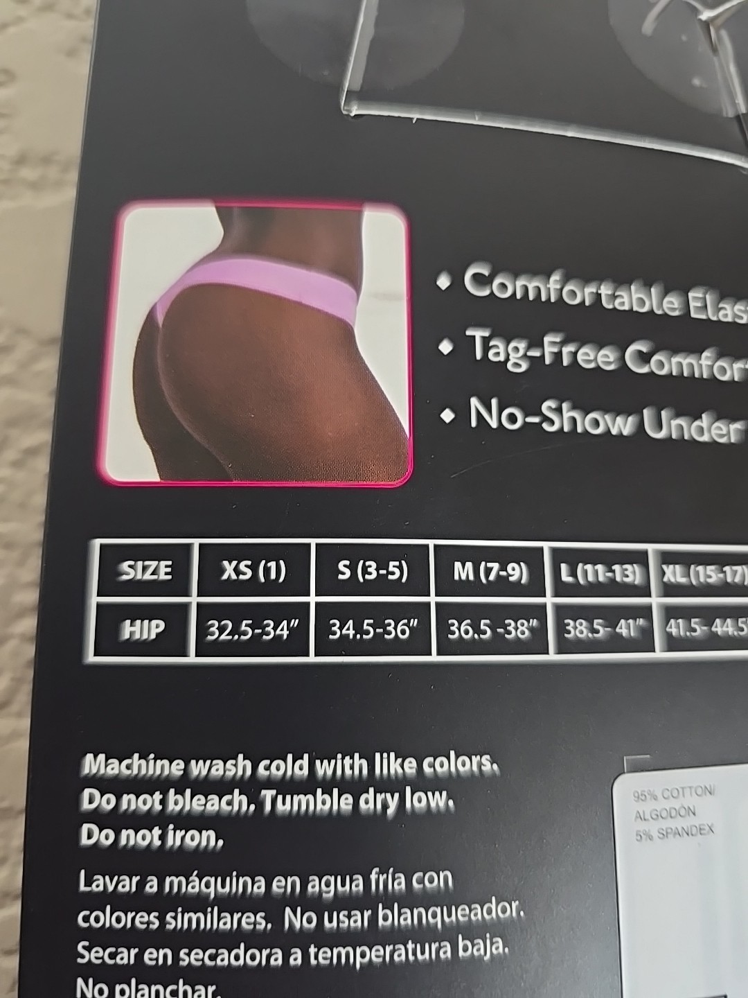 5 PAIR NO BOUNDARIES THONGS WITH COMFORT WAIST TAG FREE COTTON RIB SZ XXL (19)