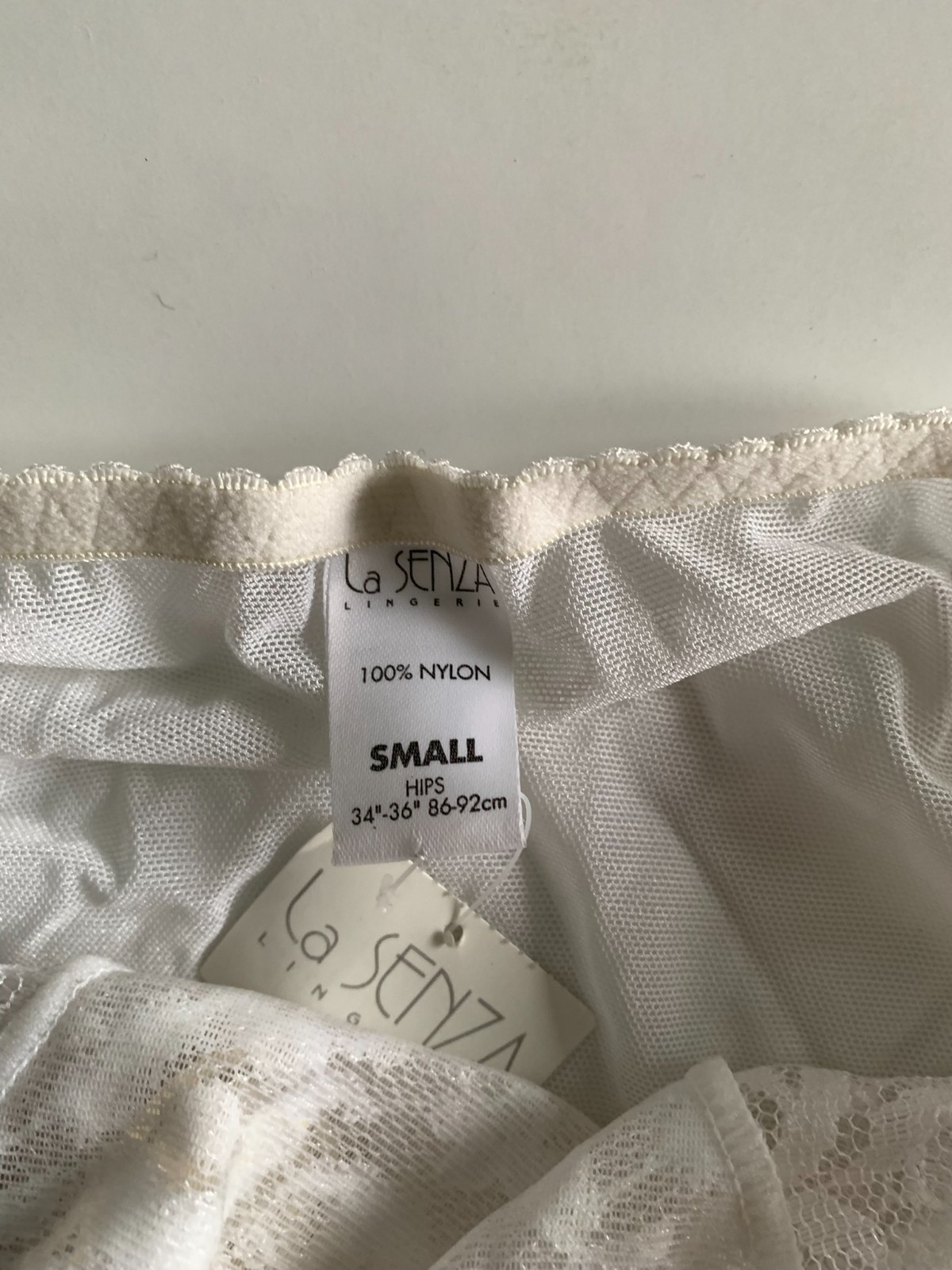 La Senza Vintage Panties Knickers Briefs Sheer Ivory NEW Size S With Tags