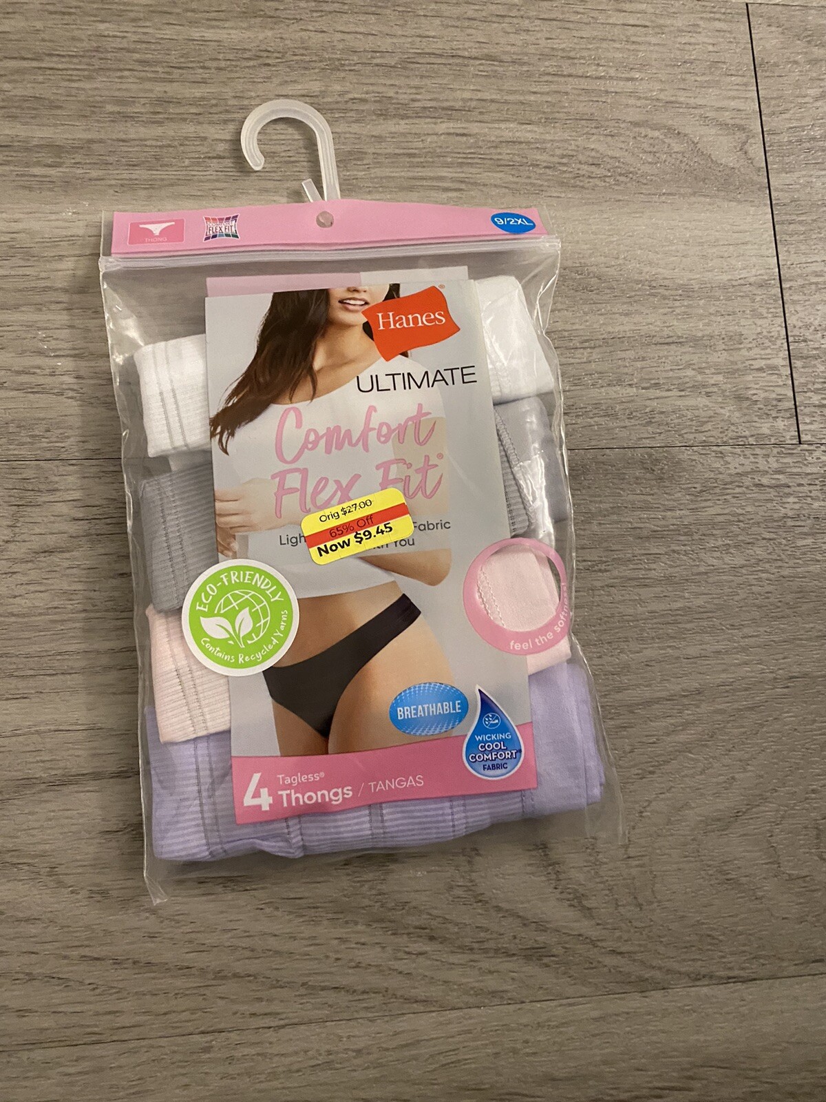 New Hanes Ultimate Comfort Flex 4 Thongs – Size 2XL