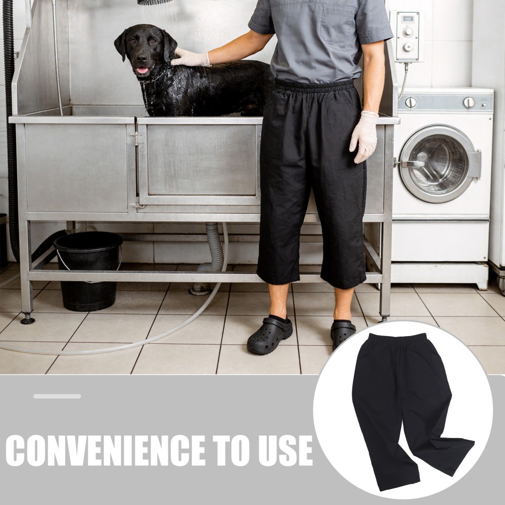 1 Pair Reusable Salon Barber Work Pant Fur Resistant Lightweight Black