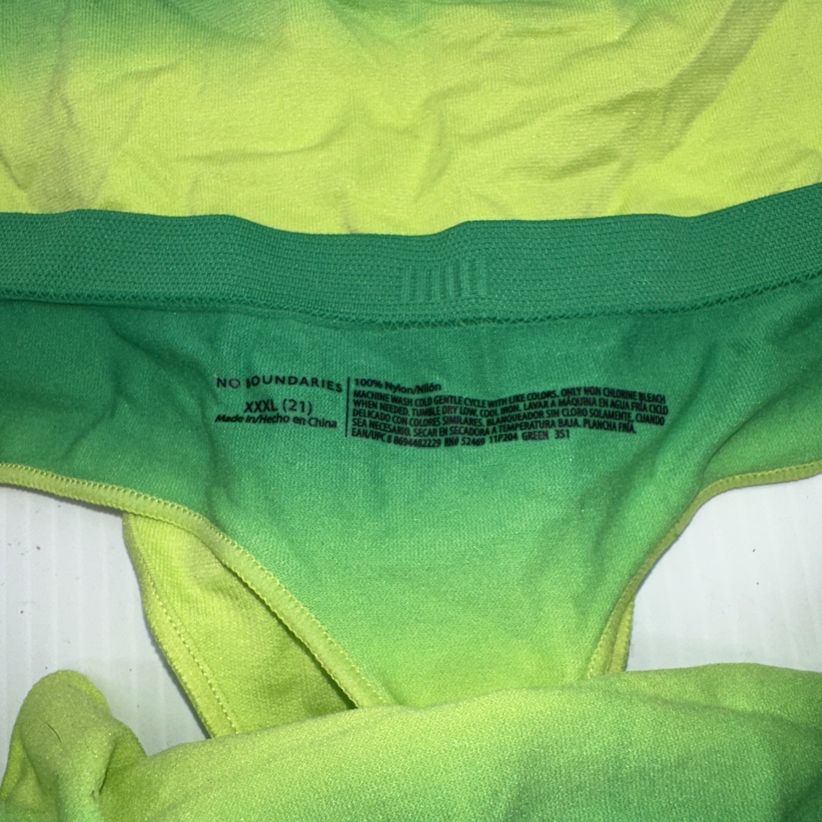 No Boundaries NOBO XXXL Thong Panties Set of 3 Green {53}
