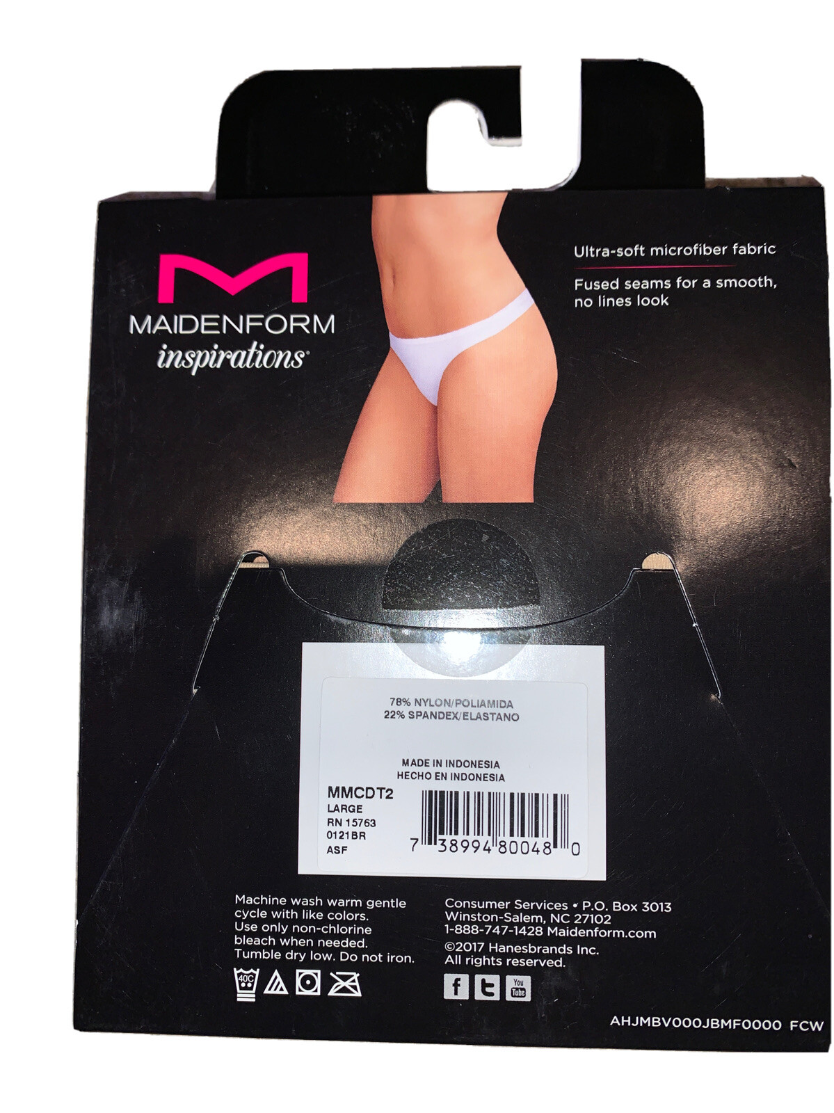 4 Pair, Women’s 7 / L Thong MaidenForm Inspirations Black And Tan Underwear