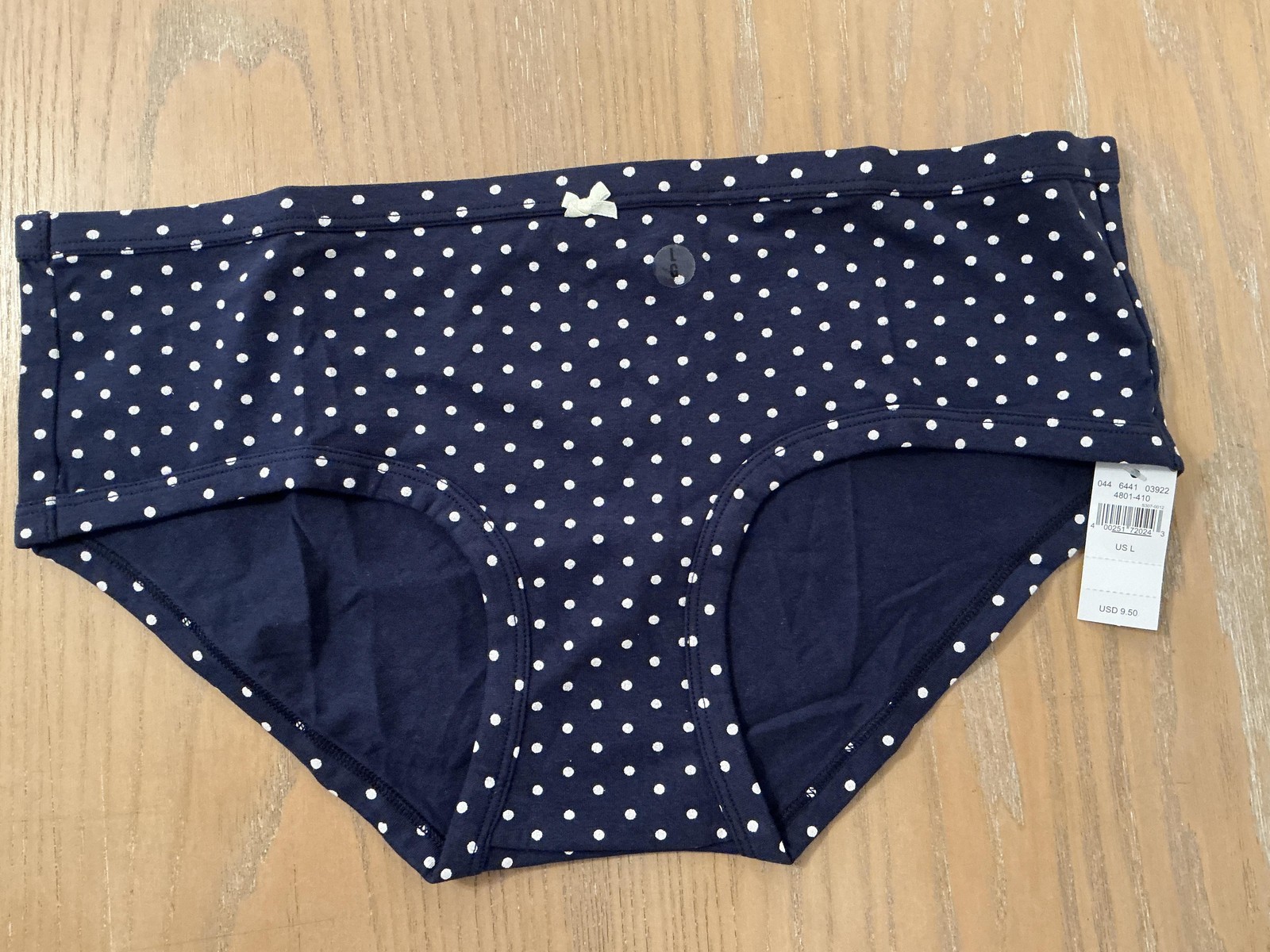 Aerie Panties Womens Large Blue Boyshort Boybrief Polka Dot Solid 2 Pack Lot 2