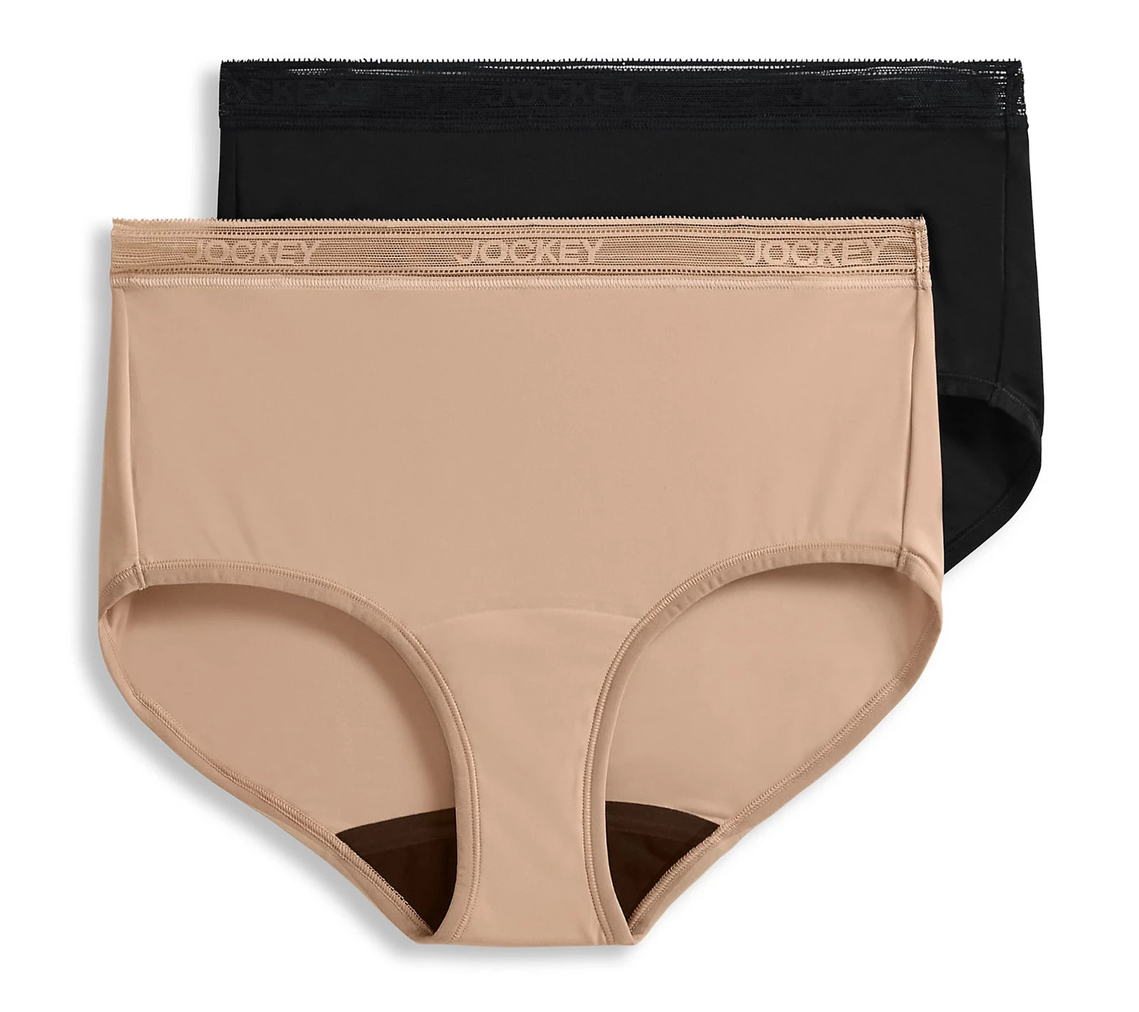 Jockey~Set of 2~Worry Free Underwear Briefs~Medium~Black/Light~A716919 13470