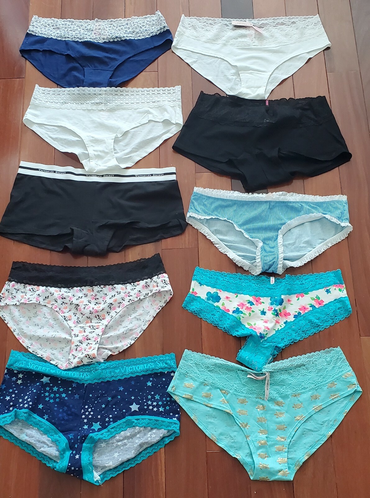 Victoria’s Secret Panties Lot=10 pcs Various Fantastic Unique Underwear M or L