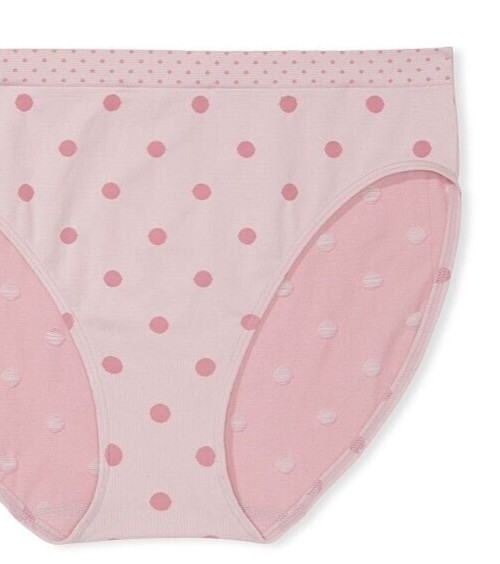M Pink Dot SEAMLESS NOSHOW FULLCOVER Victorias Secret High Leg Waist Brief Panty