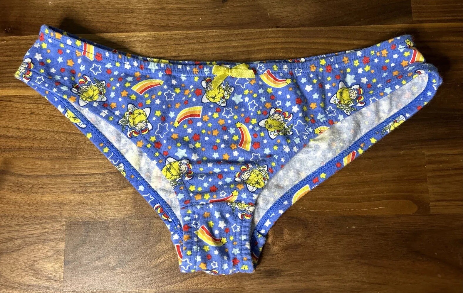 RARE Rainbow Brite Panties Size Med Hallmark Blue Bikini Rainbow Cotton Kidcore