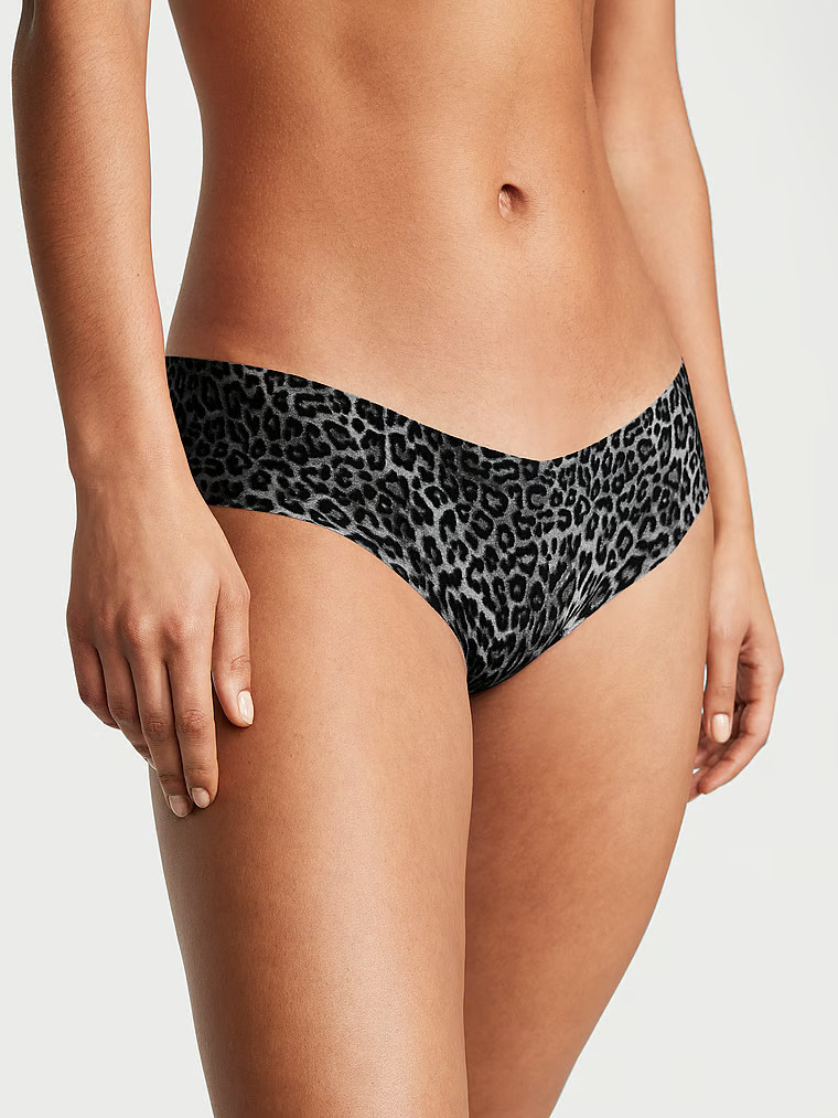 XXL NOIR Black Grey Leopard NO SHOW Smooth Victorias Secret Hiphugger Pantie